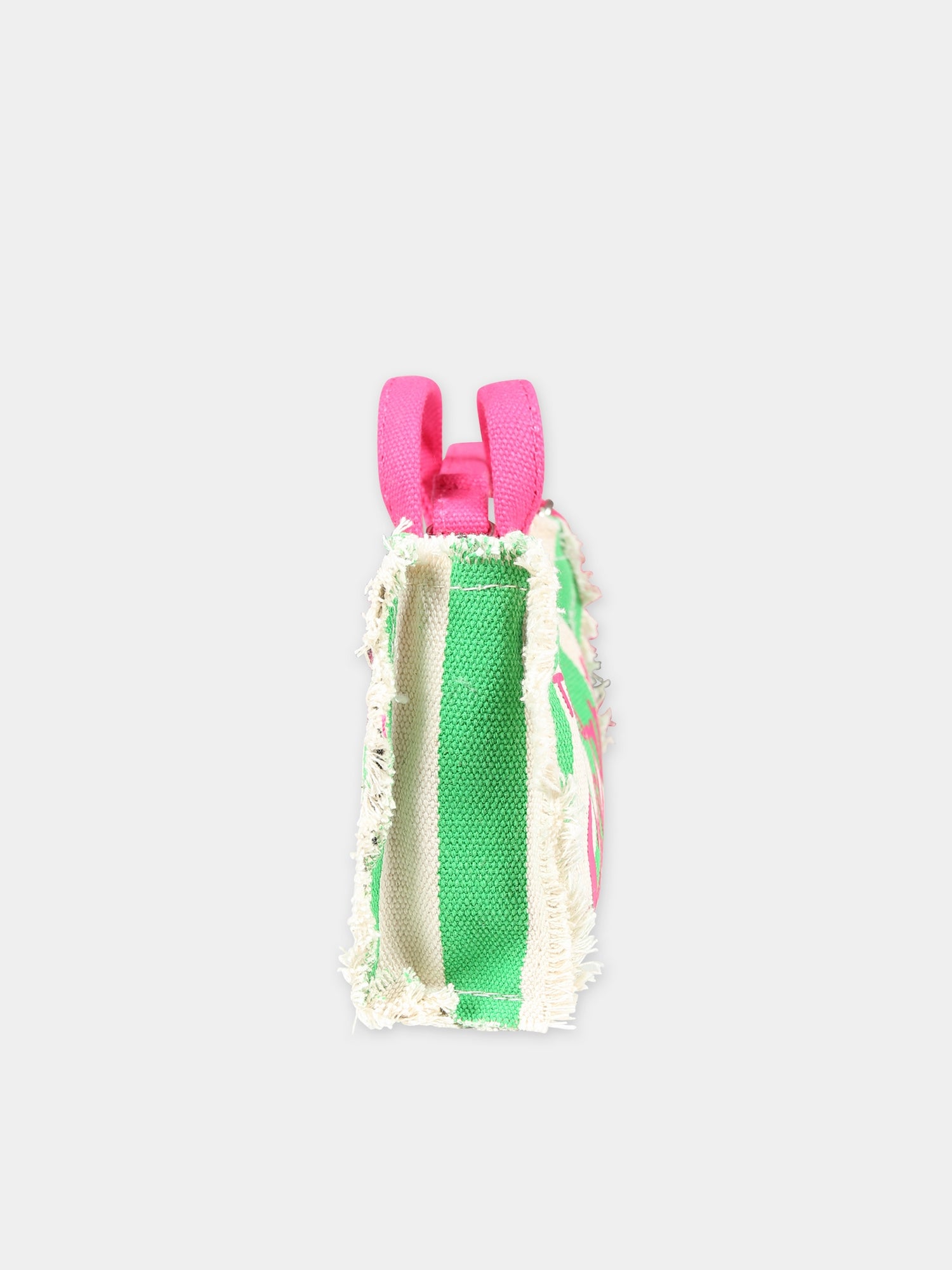 Borsa porta cellulare verde per bambina con logo,Mc2 Saint Barth,PHONE001 01517F
