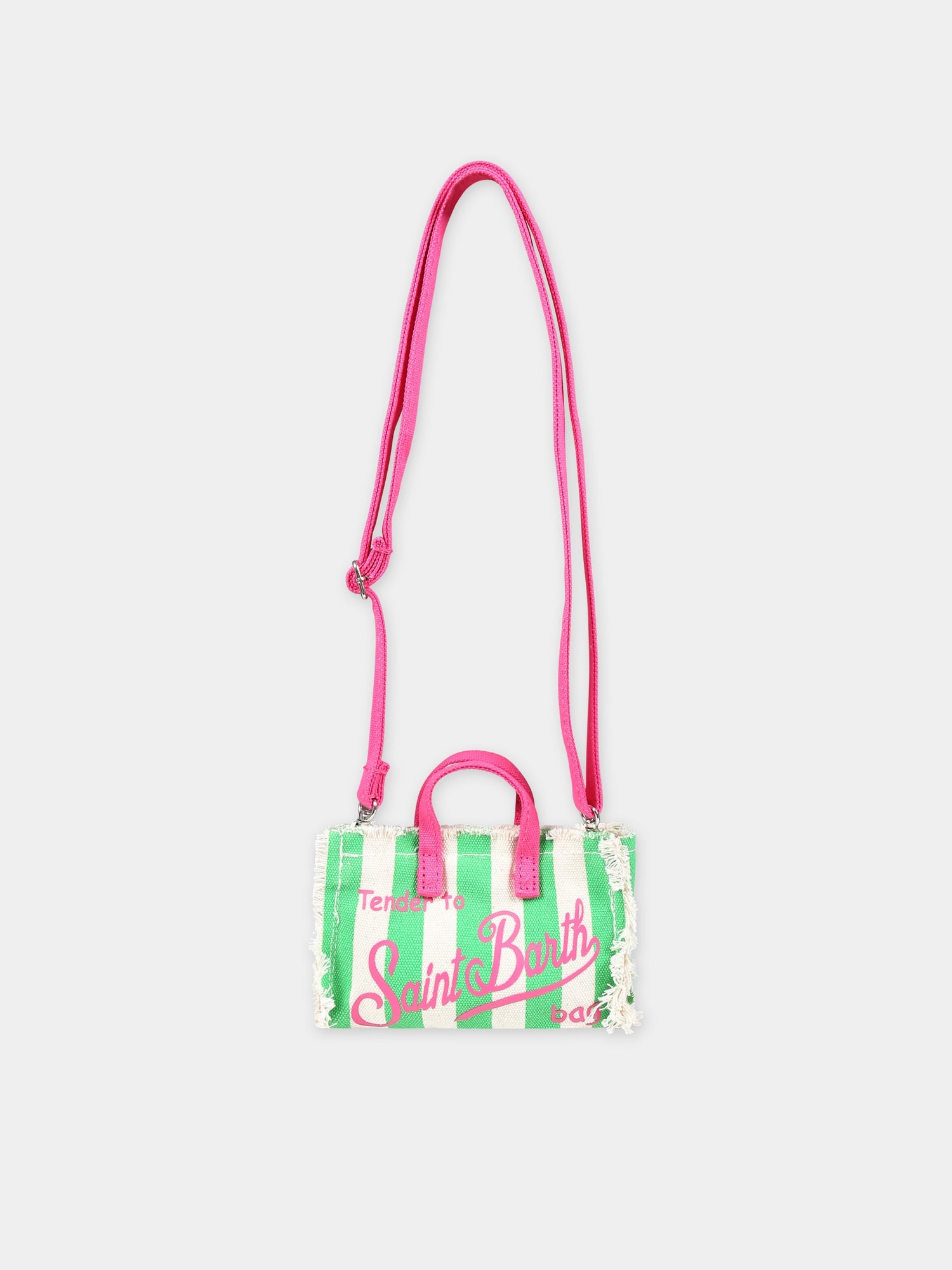 Borsa porta cellulare verde per bambina con logo,Mc2 Saint Barth,PHONE001 01517F