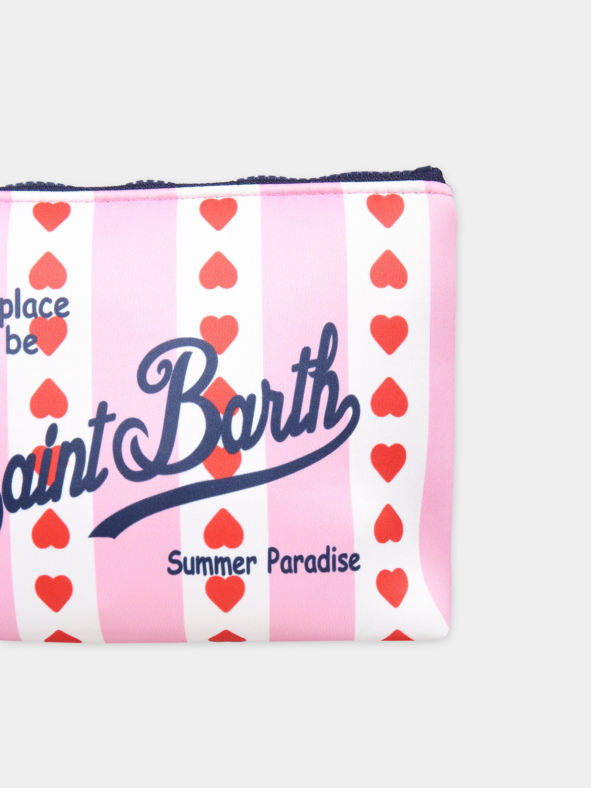 Pochette rosa per bambina con stampa cuori,Mc2 Saint Barth,ALIN001 01510F