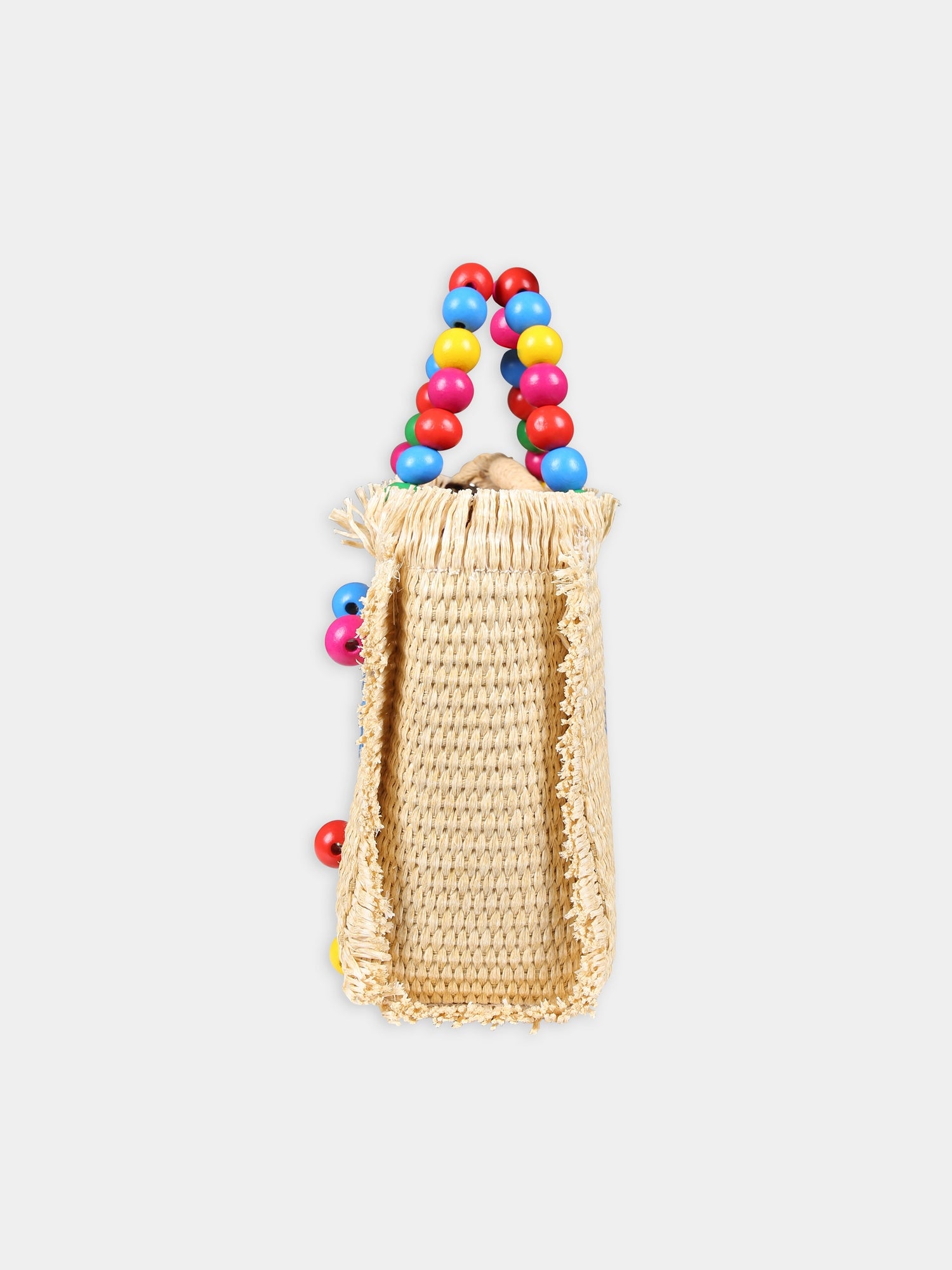 Borsa beige per bambina con logo e perline,Mc2 Saint Barth,VAMI009 00386F