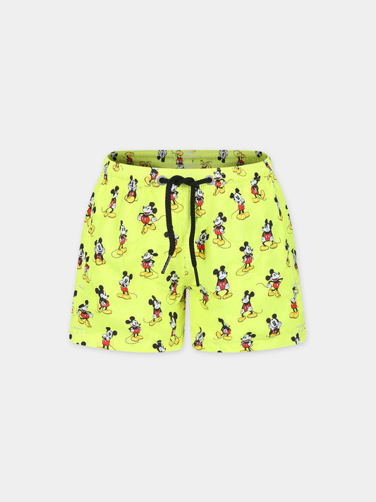 Boxer mare giallo per bambino con stampa Topolino,Mc2 Saint Barth,JEA0004 02536F