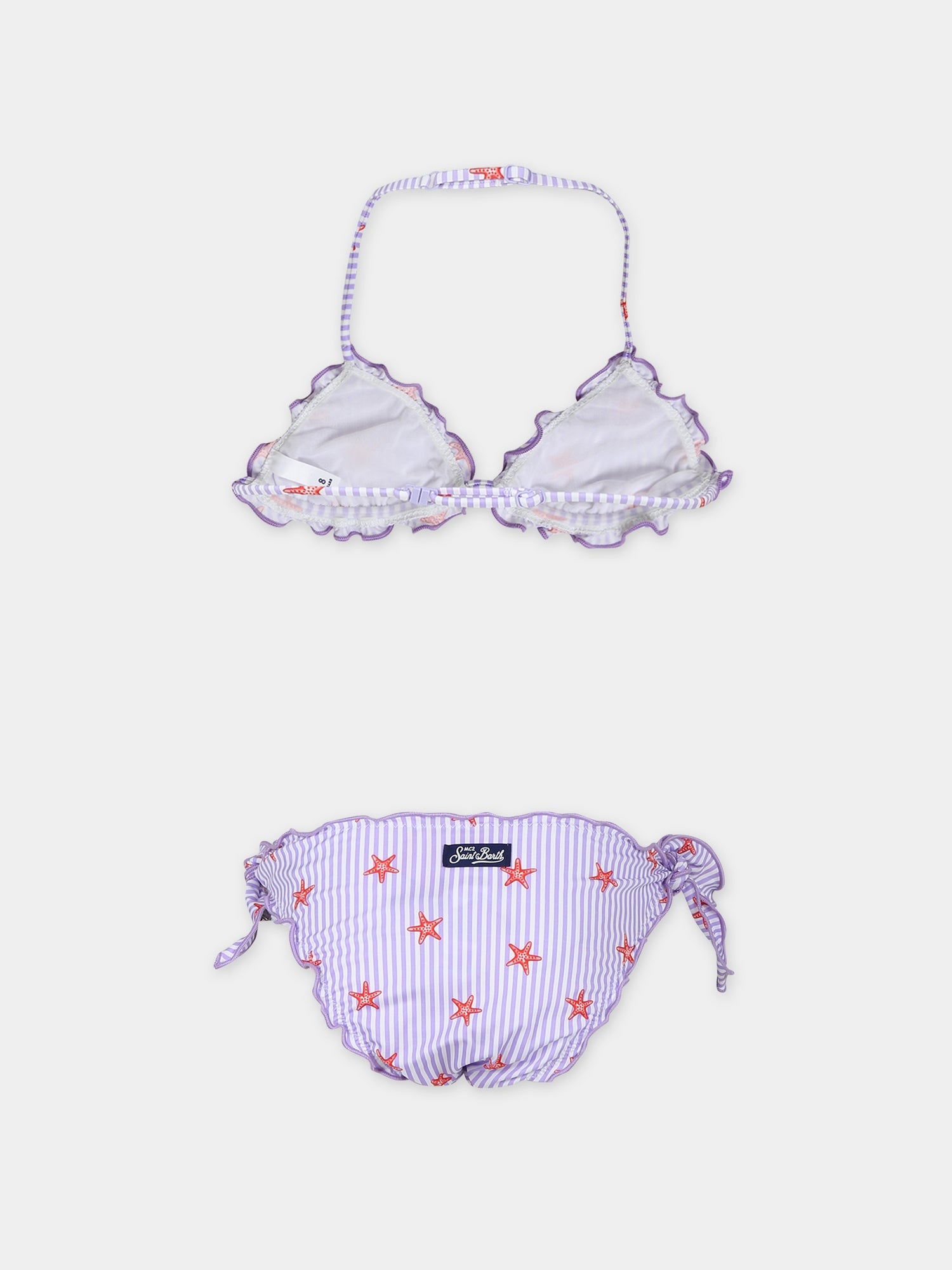 Bikini viola per bambina con stampa stelle marine,Mc2 Saint Barth,CRIS001 01100F