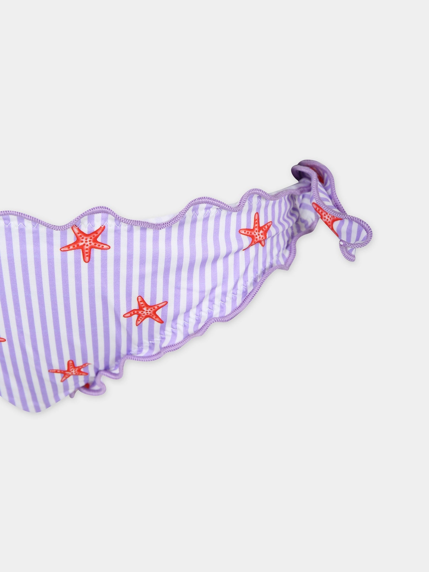 Bikini viola per bambina con stampa stelle marine,Mc2 Saint Barth,CRIS001 01100F