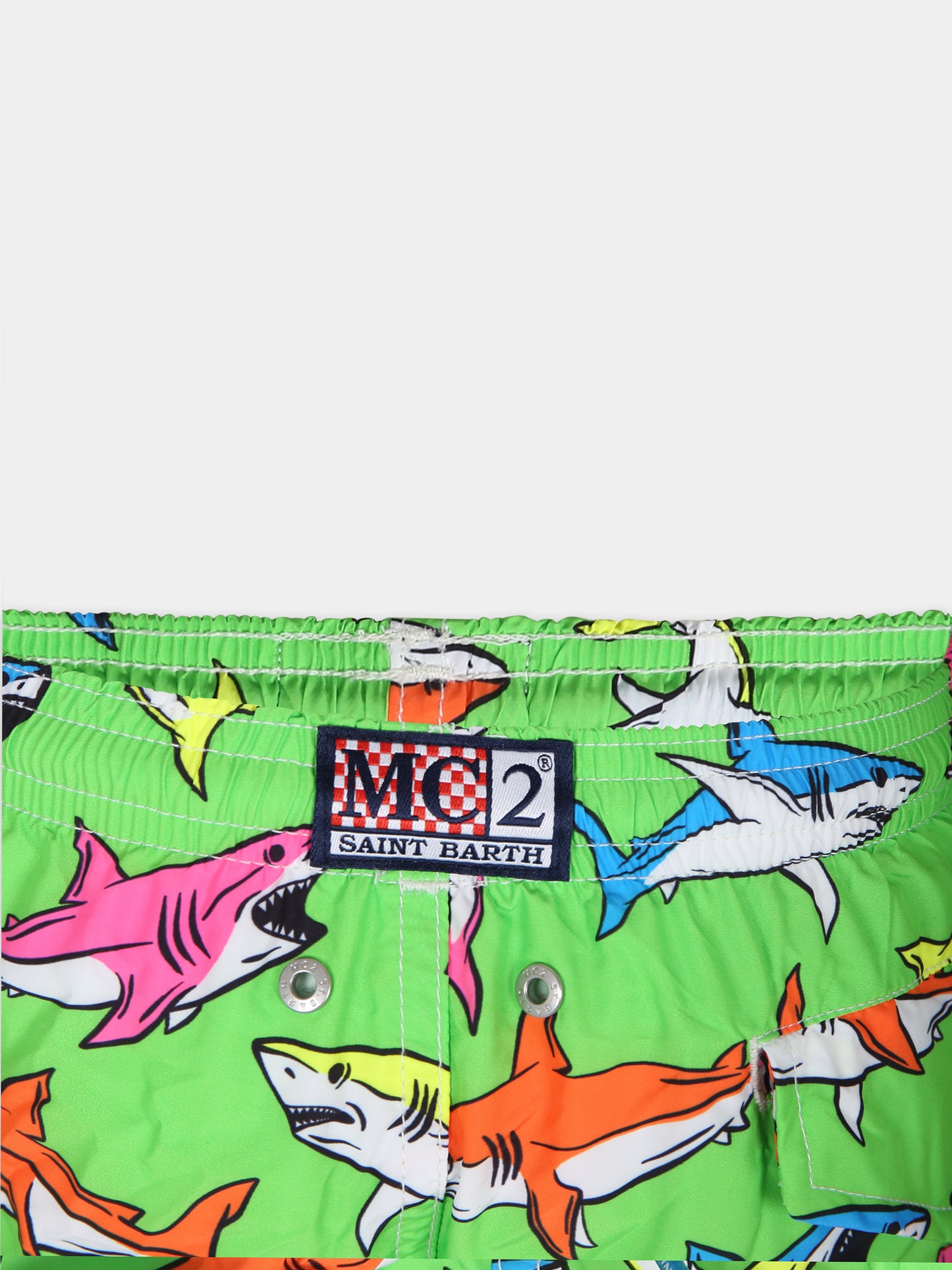 Boxer mare verde per bambino con stampa squalo,Mc2 Saint Barth,JEA0004 00556D