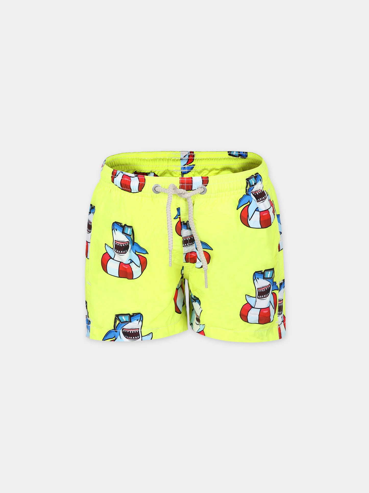 Boxer mare giallo per bambino con stampa squalo,Mc2 Saint Barth,JEA0004 05486D