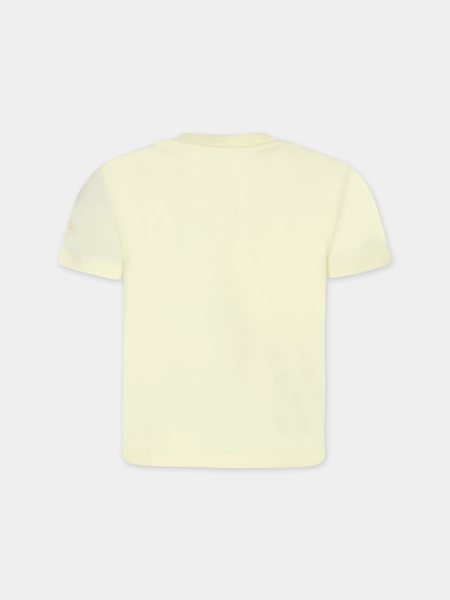 T-shirt gialla per bambina con ricami e logo,Mc2 Saint Barth,ELLY001 03442F