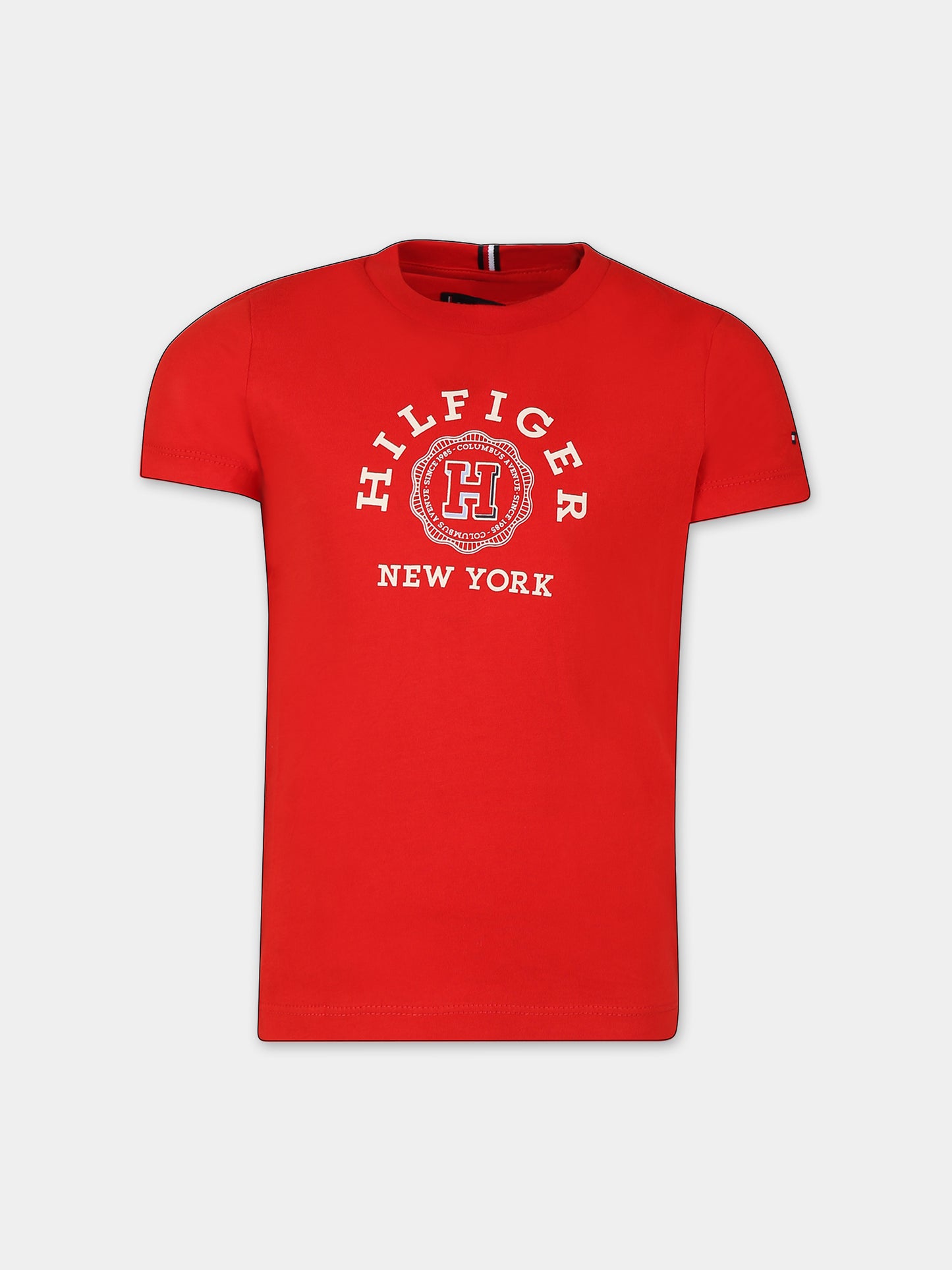 T-shirt rossa per bambino con logo,Tommy Hilfiger Junior,24STHKB0KB08802J XND