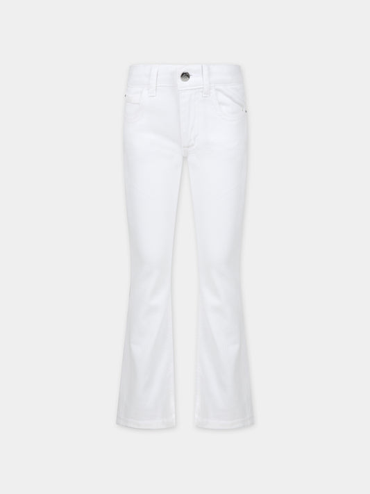 Jeans bianco per bambina con logo,Calvin Klein Kids,24SCKIG0IG02502J 1CD
