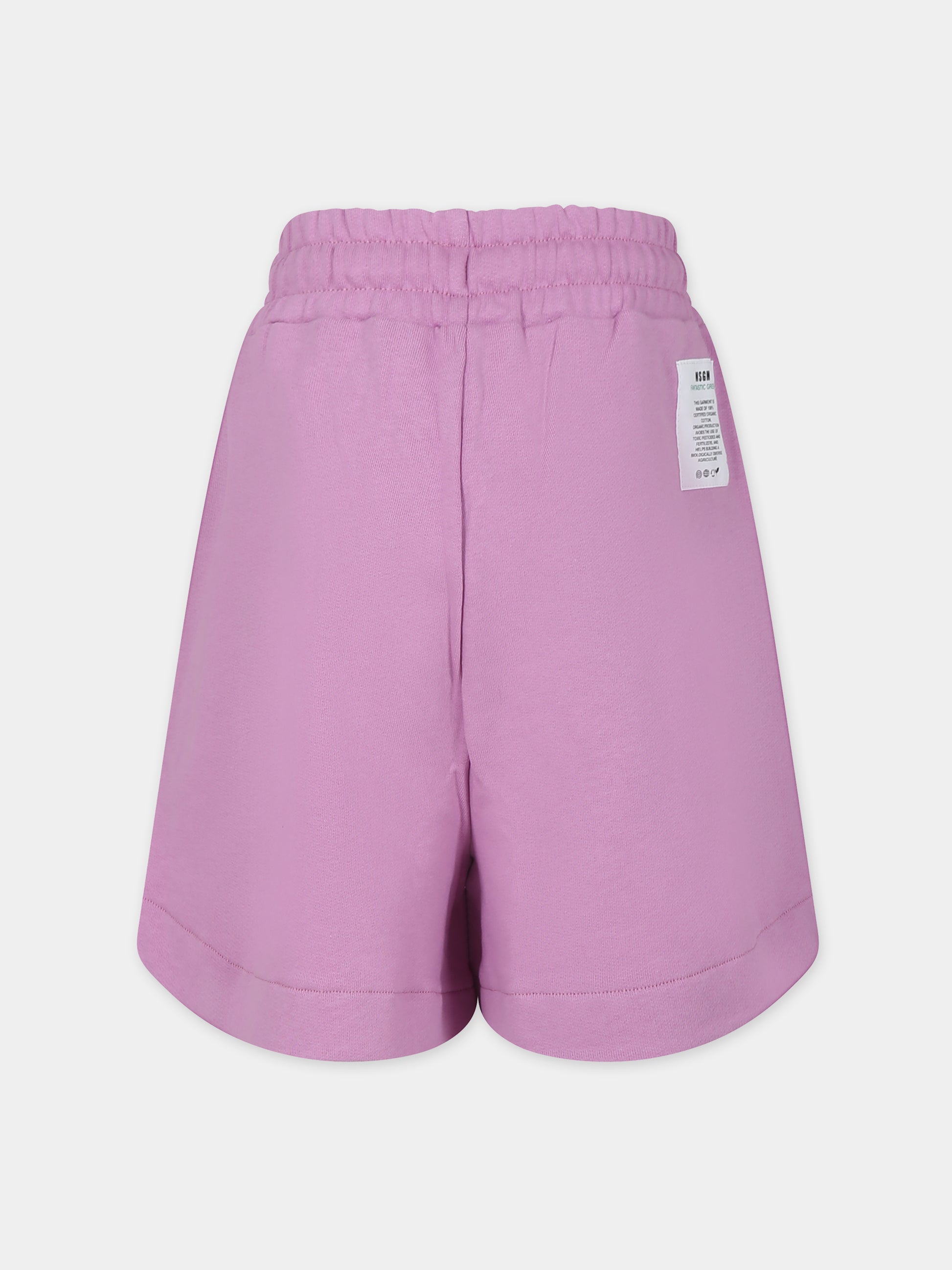 Shorts viola per bambina con logo,Msgm Kids,MS027663 071