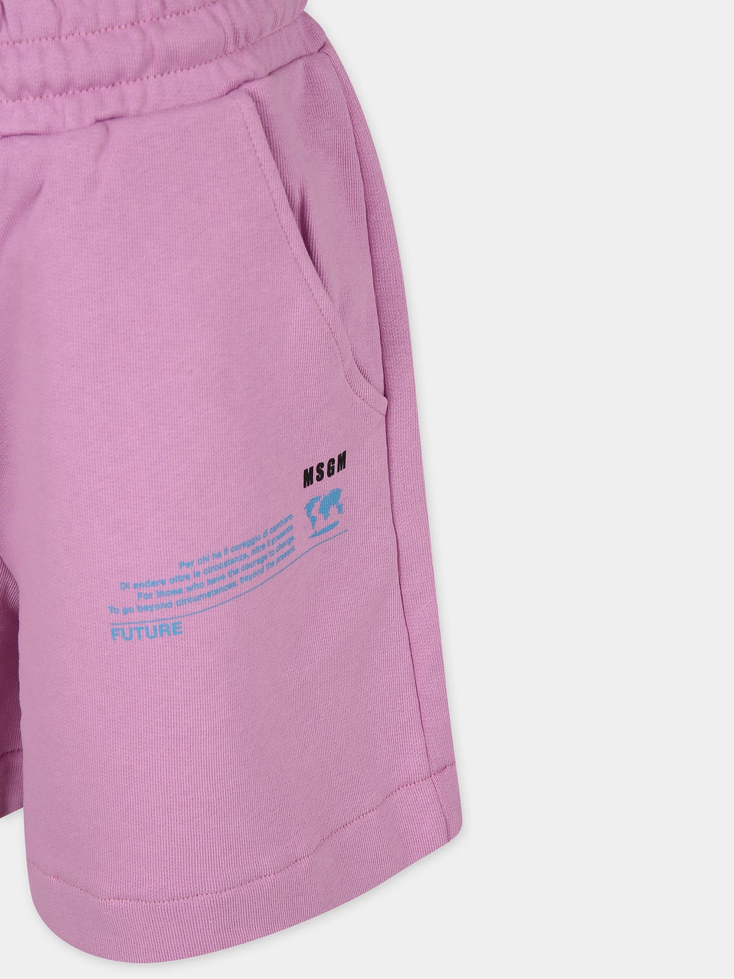 Shorts viola per bambina con logo,Msgm Kids,MS027663 071