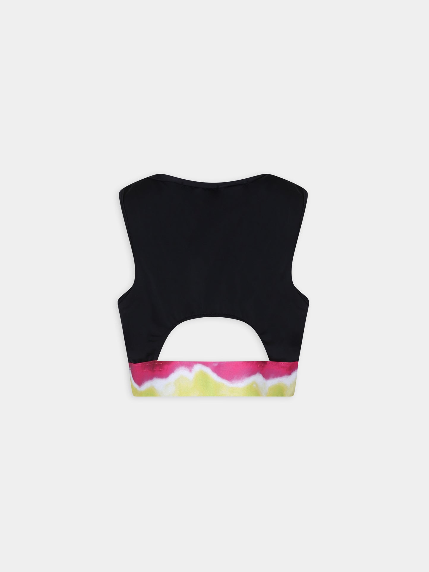 Top crop nero per bambina con logo,Msgm Kids,MS028762 110