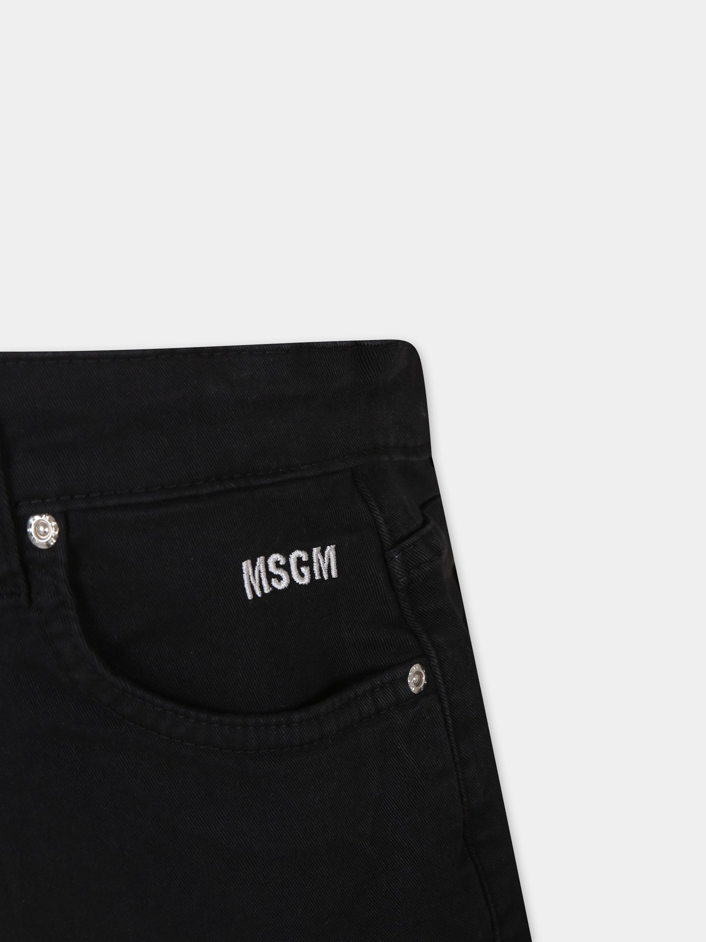 Shorts neri per bambina con logo,Msgm Kids,MS028786 110