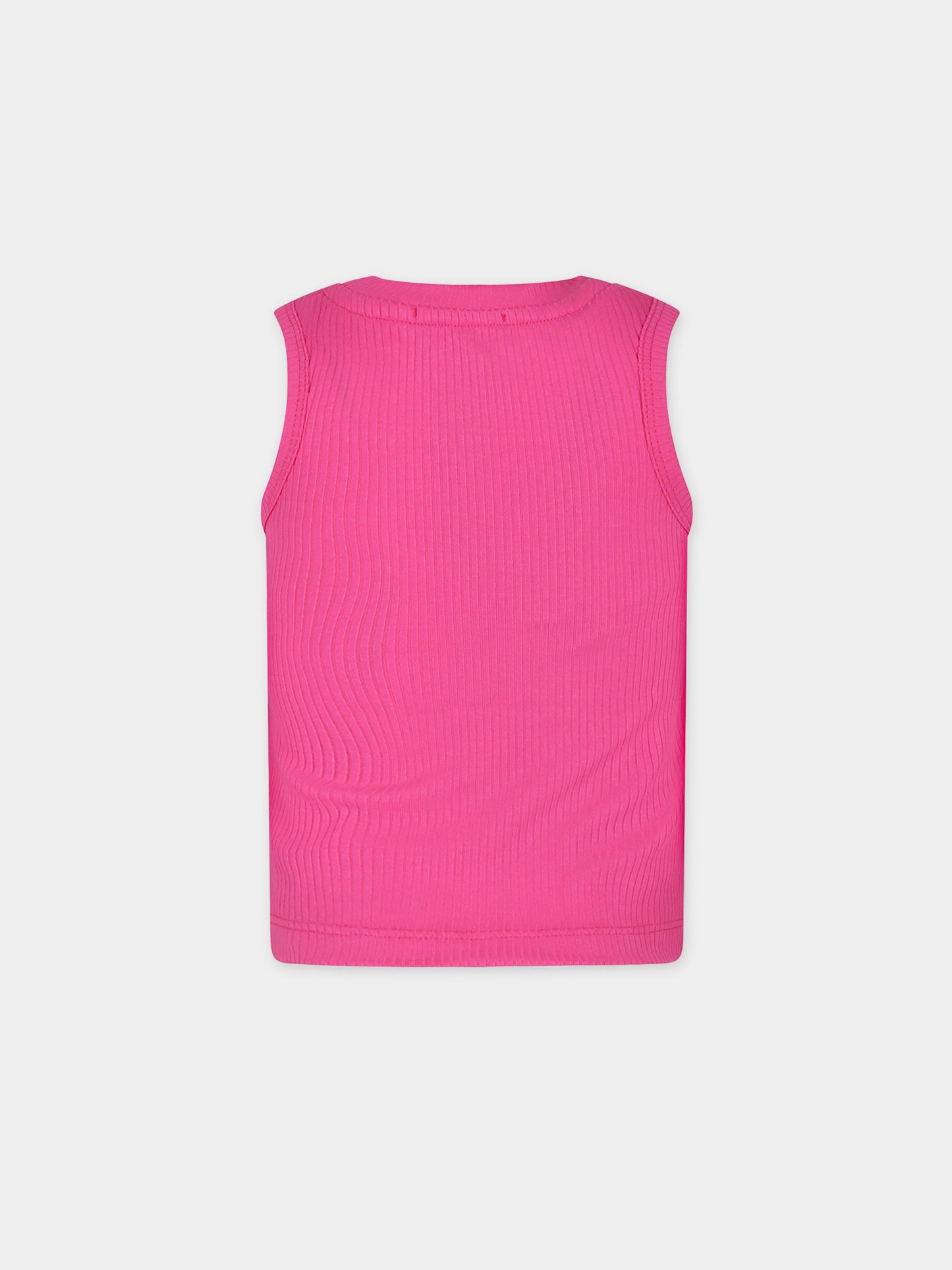 Canotta fucsia per bambina con logo,Msgm Kids,MS028861 044