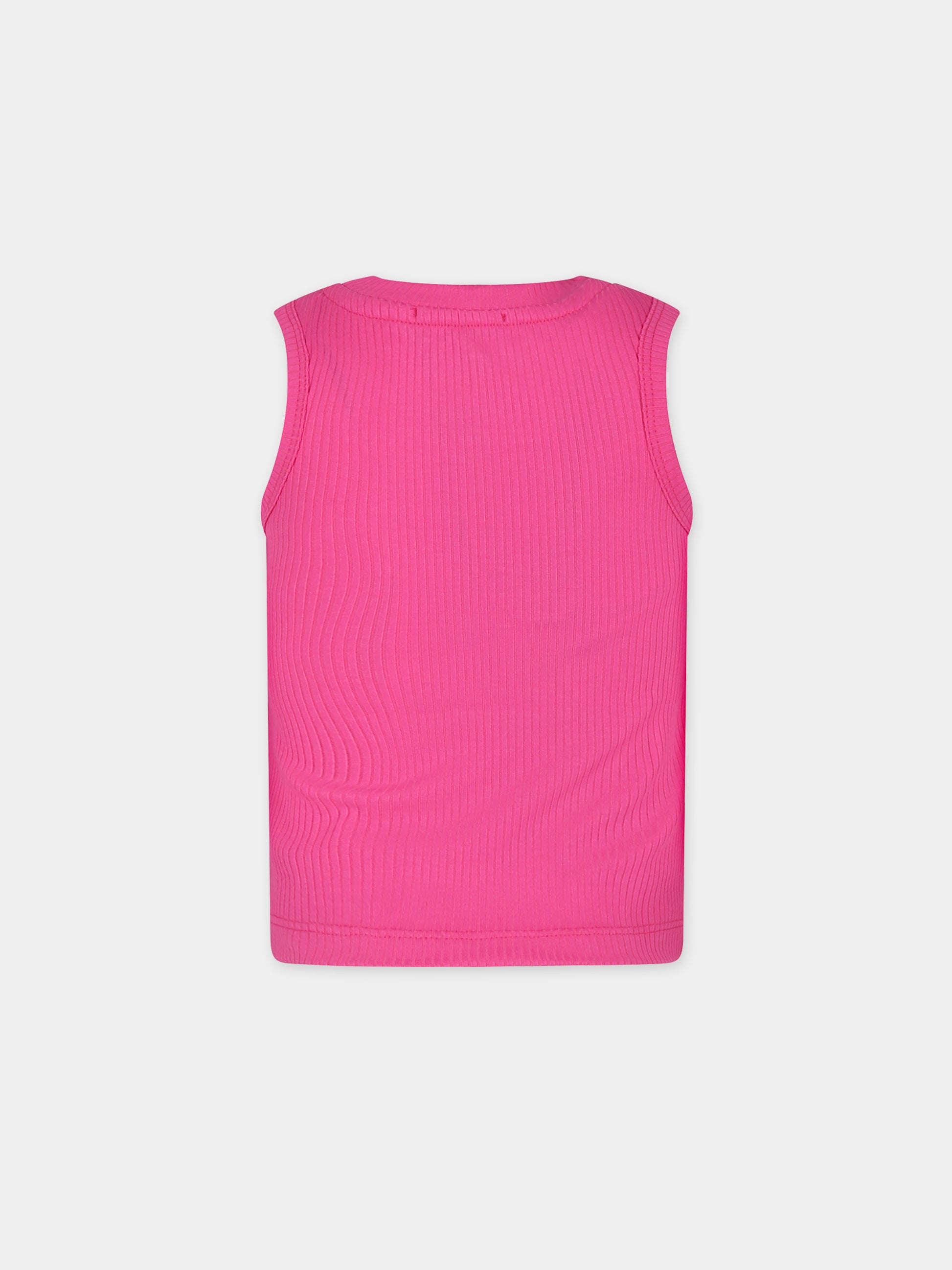 Canotta fucsia per bambina con logo,Msgm Kids,MS028861 044