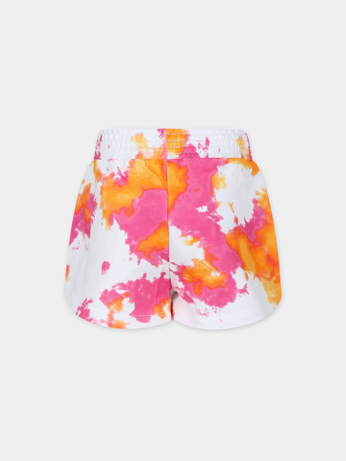 Shorts bianchi per bambina con stampa tie dye,Msgm Kids,MS028932 200