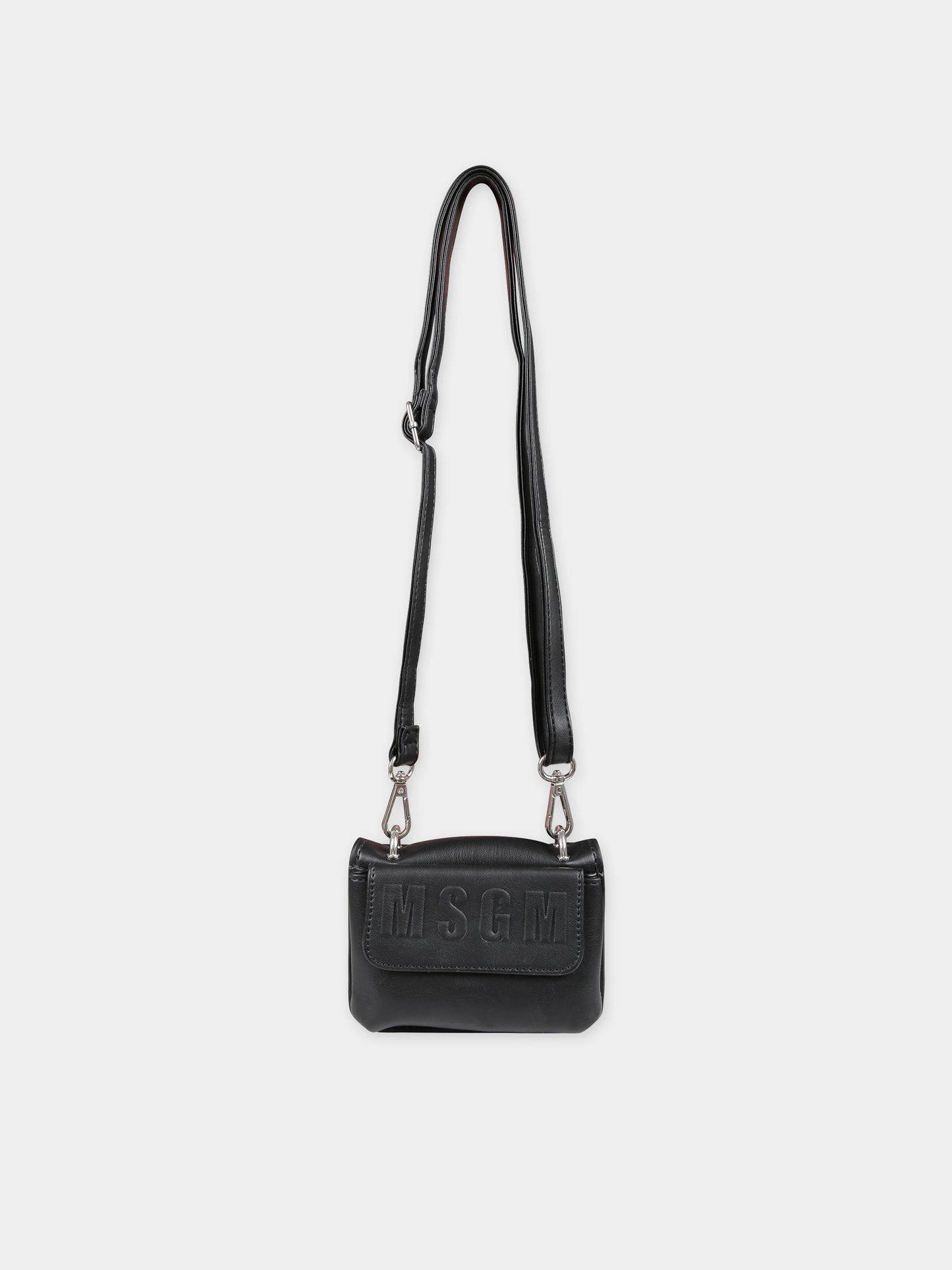 Borsa nera per bambina con logo,Msgm Kids,MS029349 110