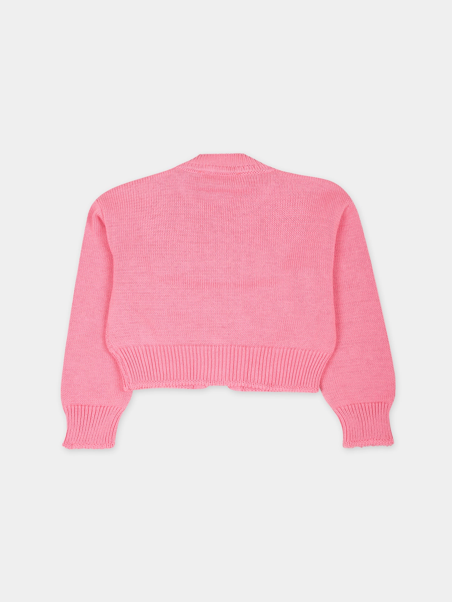 Cardigan rosa per neonata con ciliegie,Msgm Kids,MS029366 042