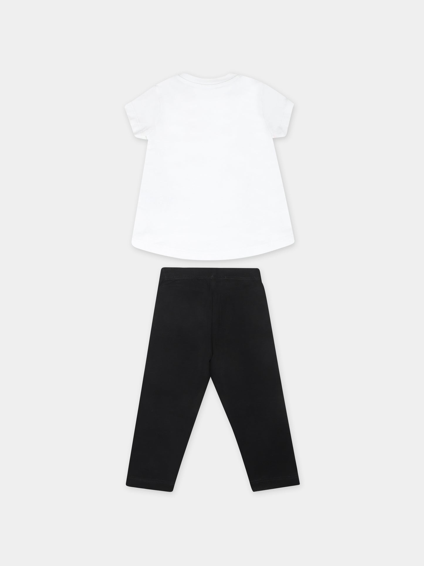 Completo bianco per neonata con stampa ciliegie,Msgm Kids,MS029368 001/01