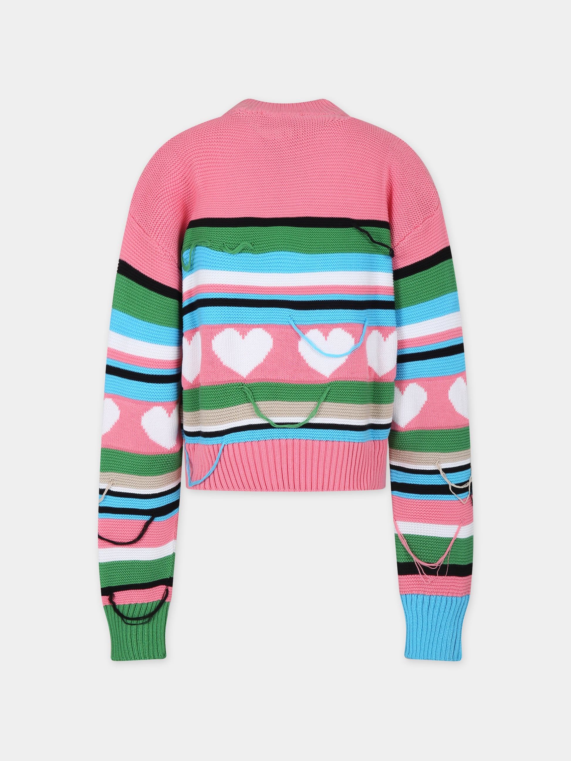 Maglione rosa per bambina con logo,Msgm Kids,MS029433 042