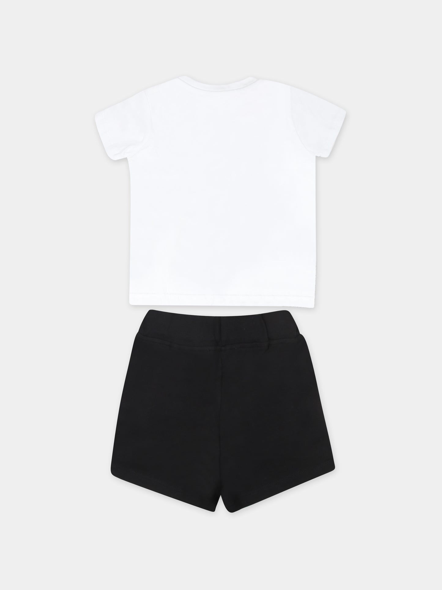 Completo bianco per neonato con logo e stampa,Msgm Kids,MS029558 001/01