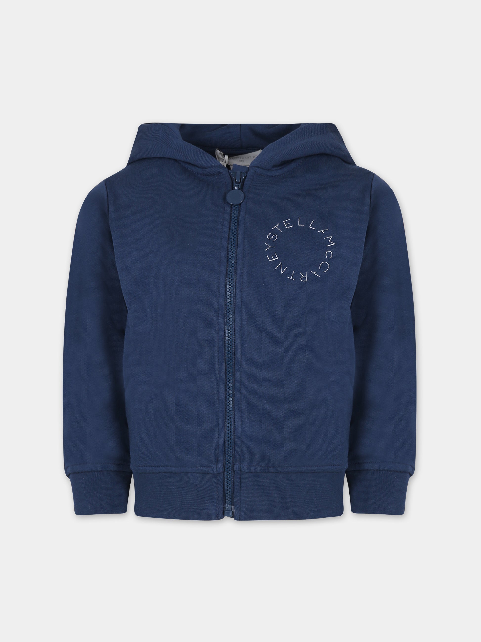 Felpa blu per bambino con logo,Stella Mccartney Kids,TS4P00 Z0499 620