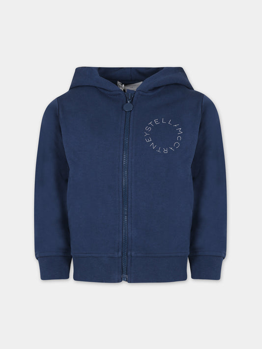 Felpa blu per bambino con logo,Stella Mccartney Kids,TS4P00 Z0499 620