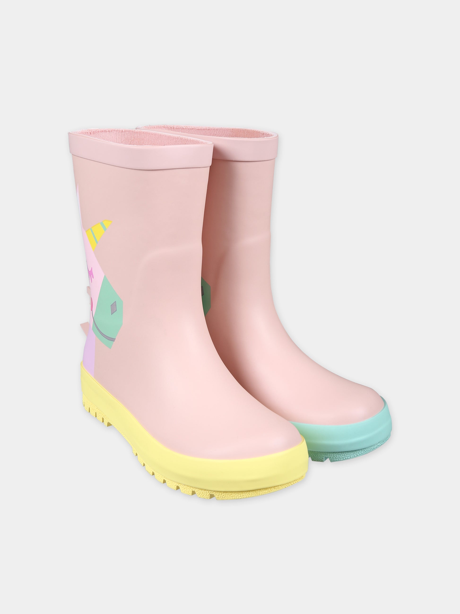 Stivali da pioggia rosa per bambina con unicorni,Stella Mccartney Kids,TT0A96 Z0234 505