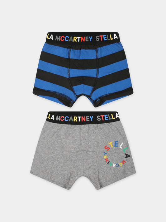 Set boxer multicolor per bambino con logo,Stella Mccartney Kids,TT0P19 Z1546 664NE