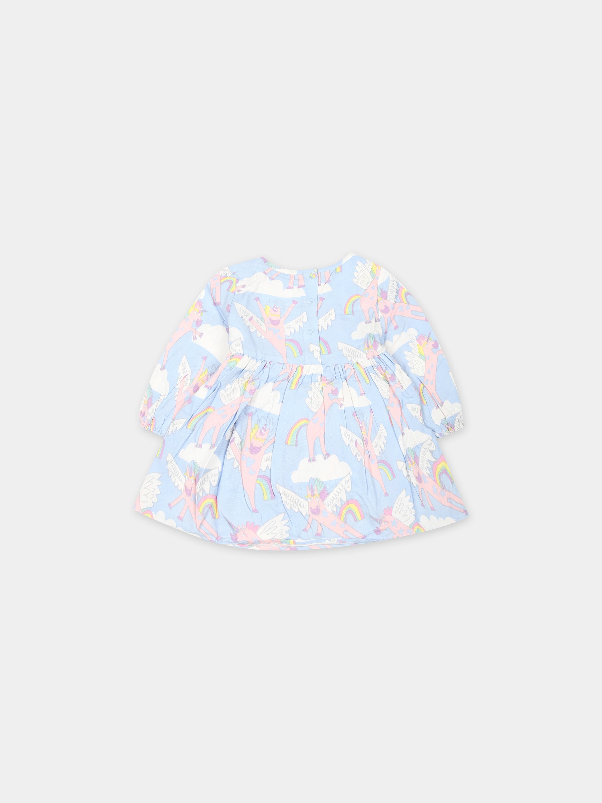 Vestito celeste per neonata con unicorni,Stella Mccartney Kids,TT1151 Z1479 602MC