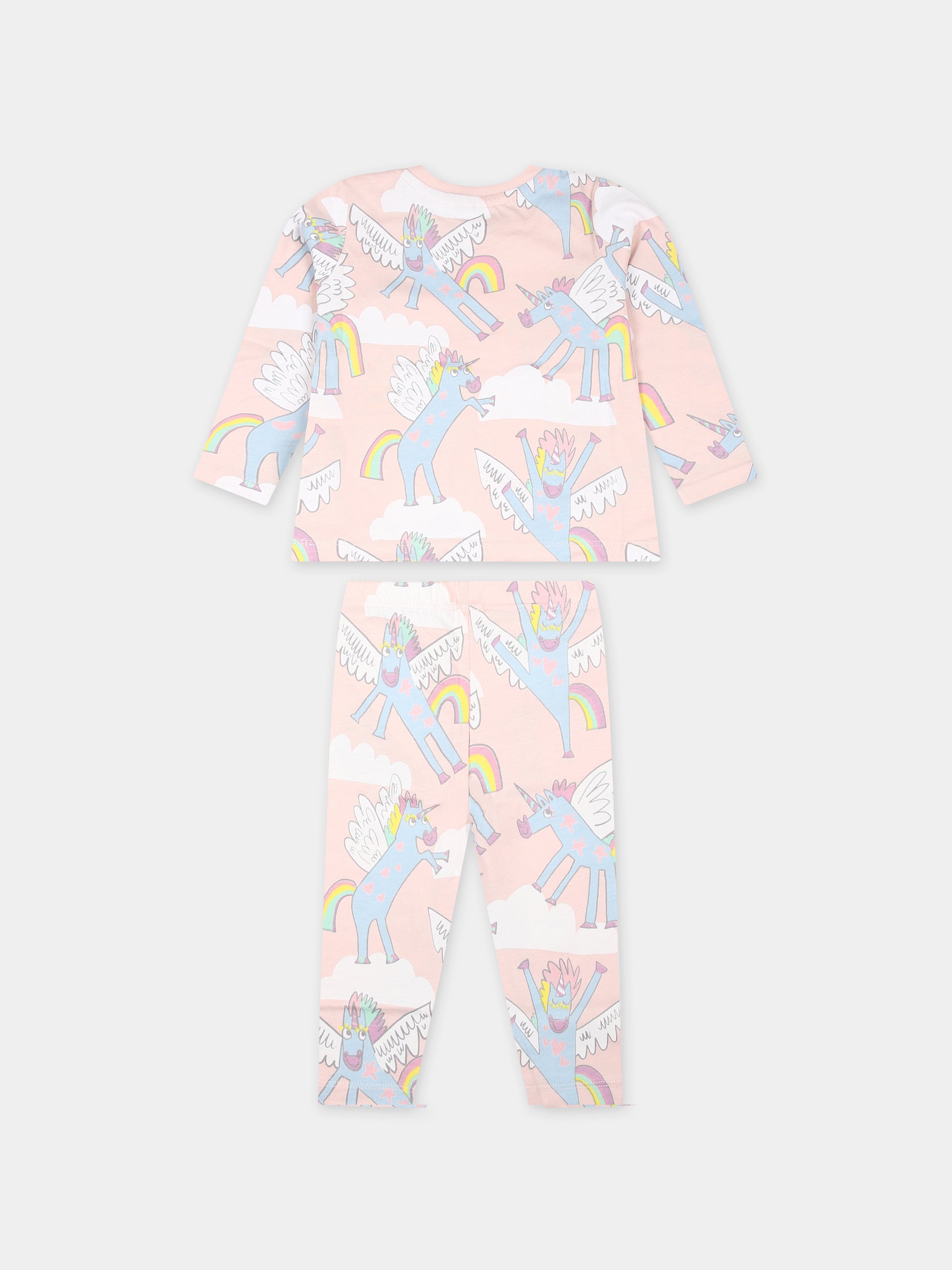 Completo rosa per neonata con unicorni,Stella Mccartney Kids,TT3020 Z1476 505MC