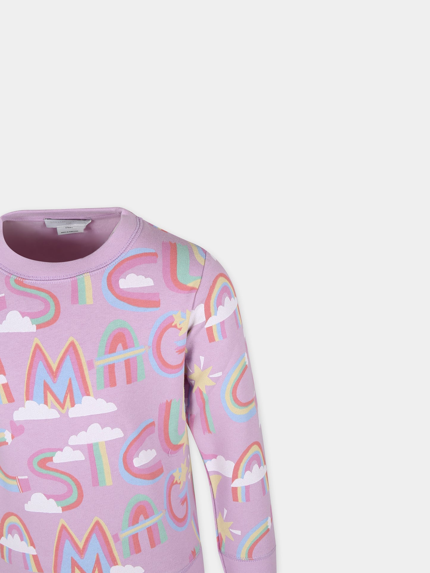 Completo viola per bambina con logo arcobaleno all-over,Stella Mccartney Kids,TT3A10 Z1357 516MC