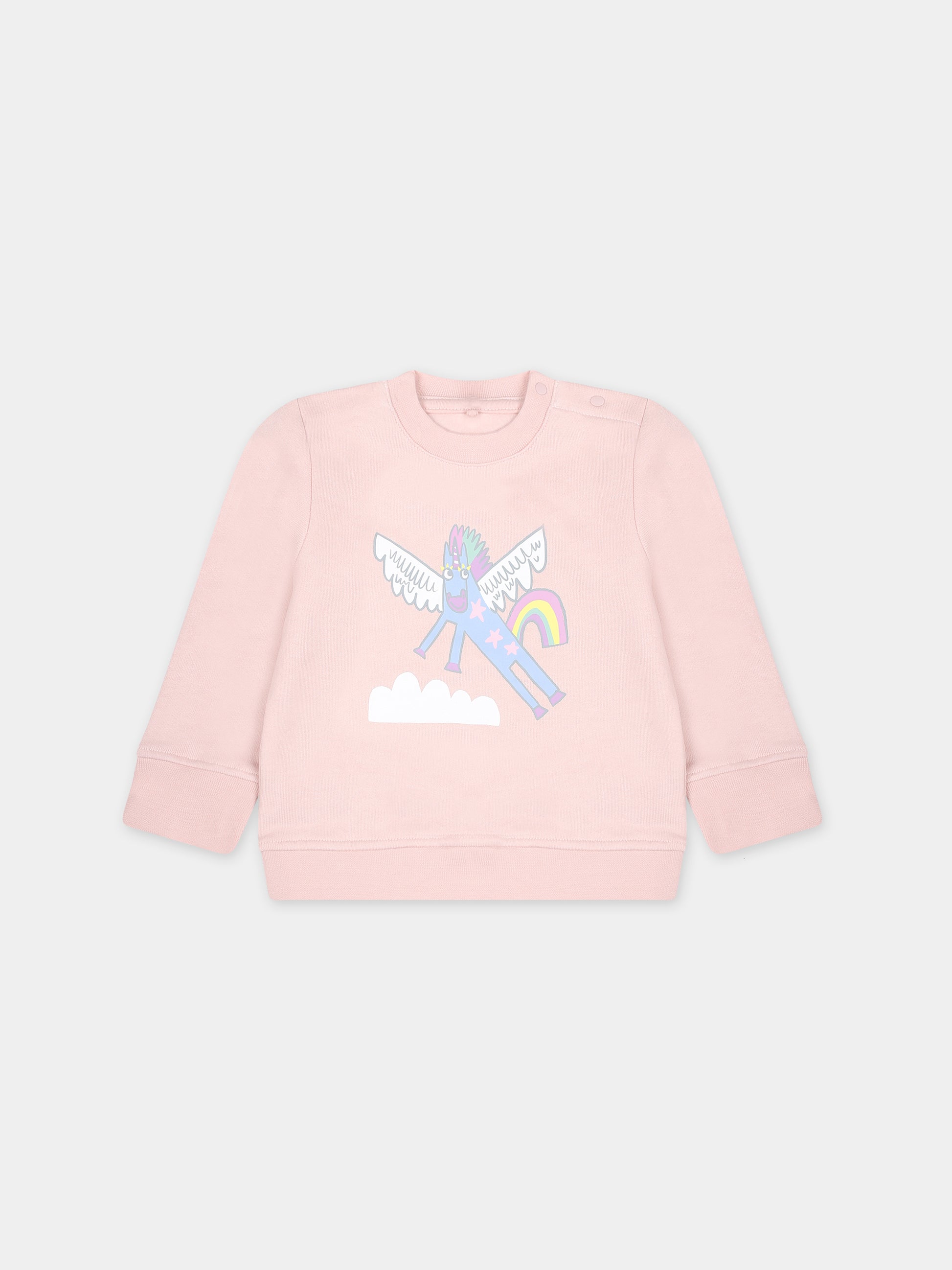 Felpa rosa per neonata con unicorno,Stella Mccartney Kids,TT4070 Z0453 505