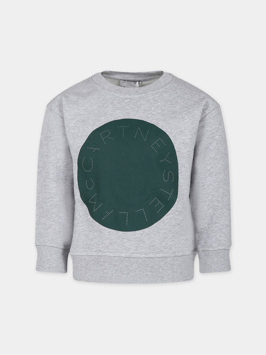 Felpa grigia per bambino con logo,Stella Mccartney Kids,TT4S30 Z0447 905
