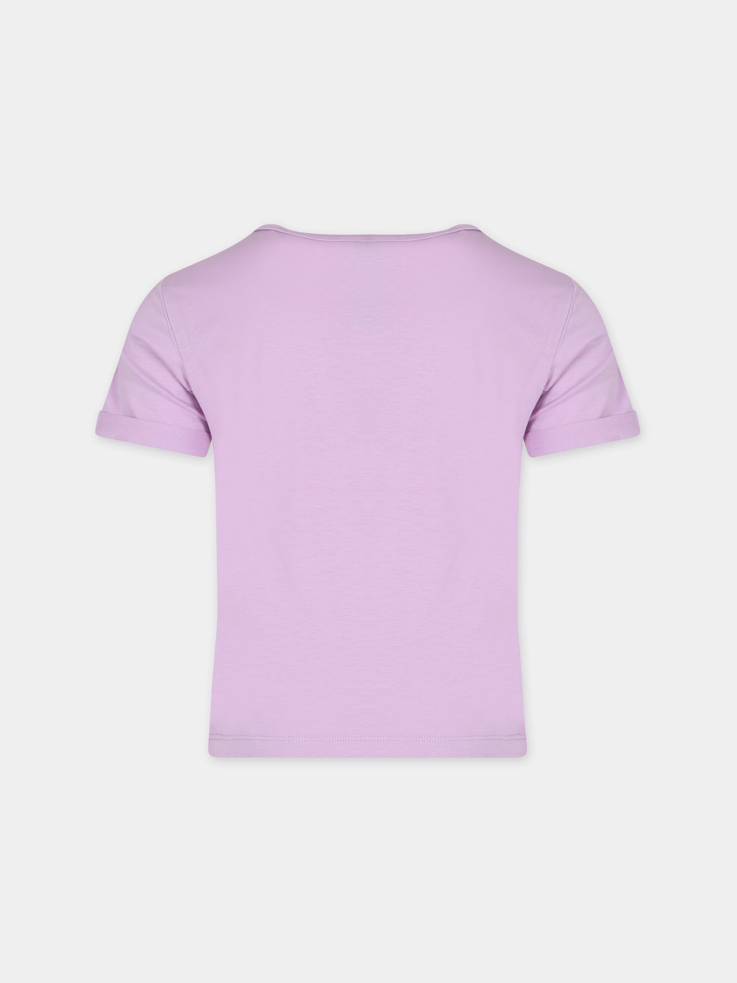 T-shirt viola per bambina con logo arcobaleno,Stella Mccartney Kids,TT8D51 Z0434 516