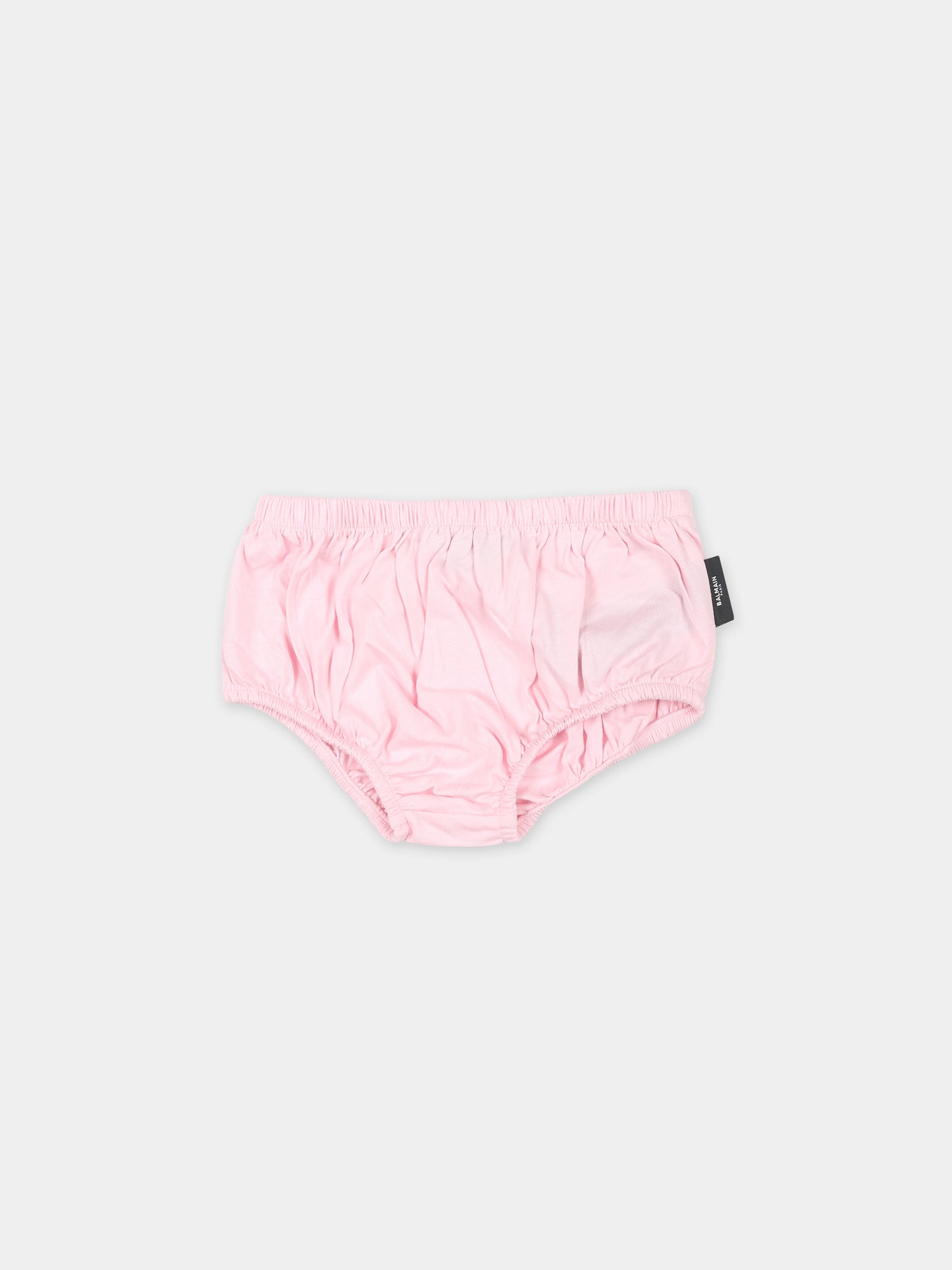 Vestito rosa per neonata con logo,Balmain Kids,BS1000 Z0001 540AG