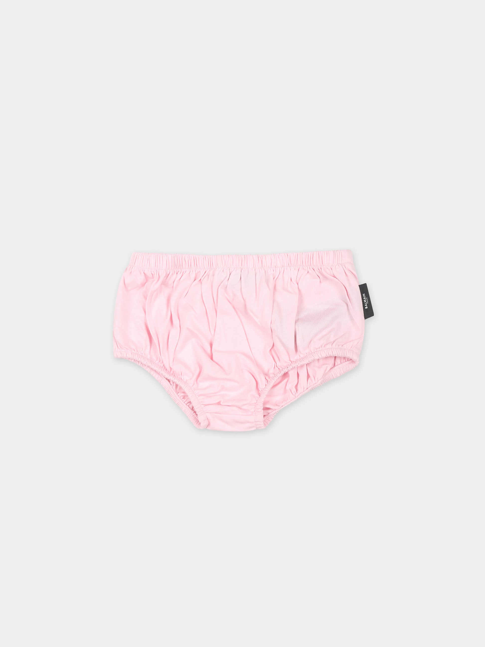 Vestito rosa per neonata con logo,Balmain Kids,BS1000 Z0001 540AG