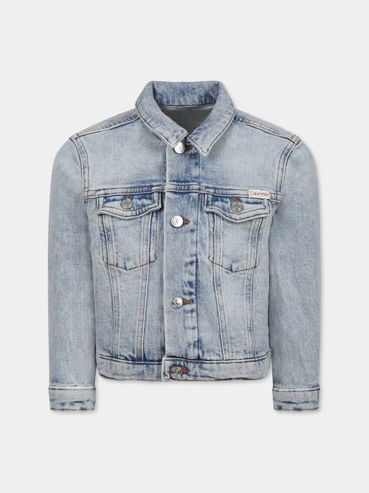 Giubbotto di jeans denim per bambino con logo,Calvin Klein Kids,24F CKIB0IB02308J IB0IB02308 1AA
