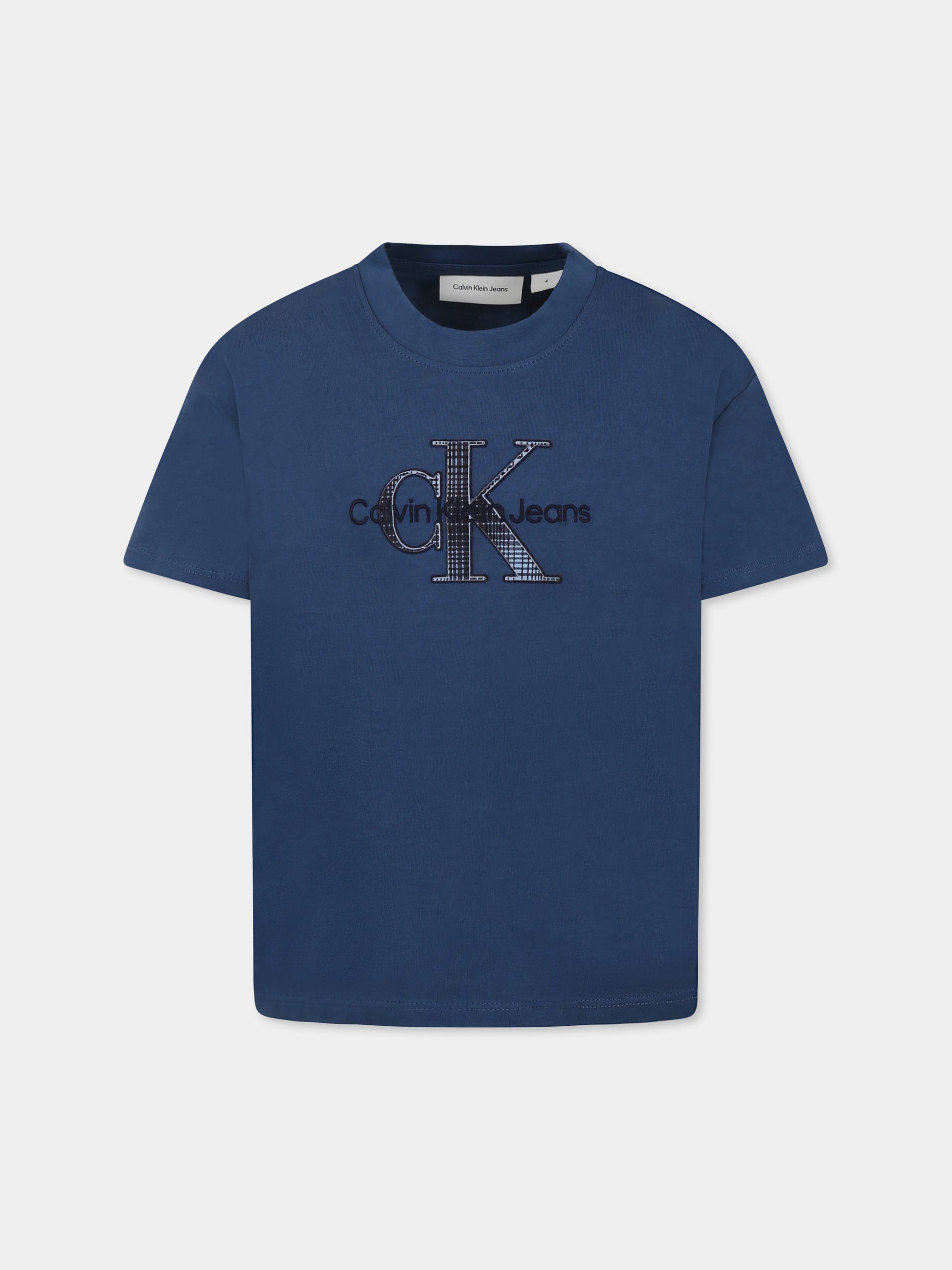 T-shirt blu per bambino con logo,Calvin Klein Kids,24F CKIB0IB02359J IB0IB02359 CFA
