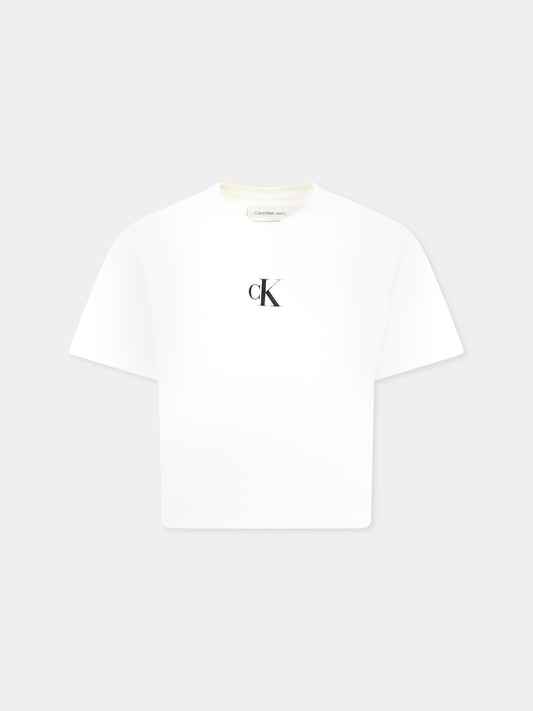 White t-shirt for girl with logo