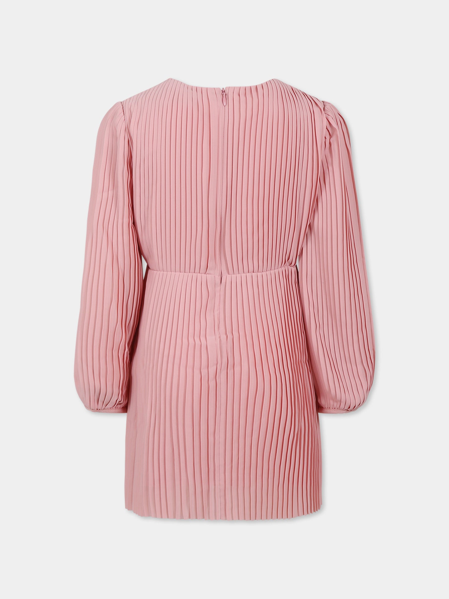 Pink dress for girl with logo