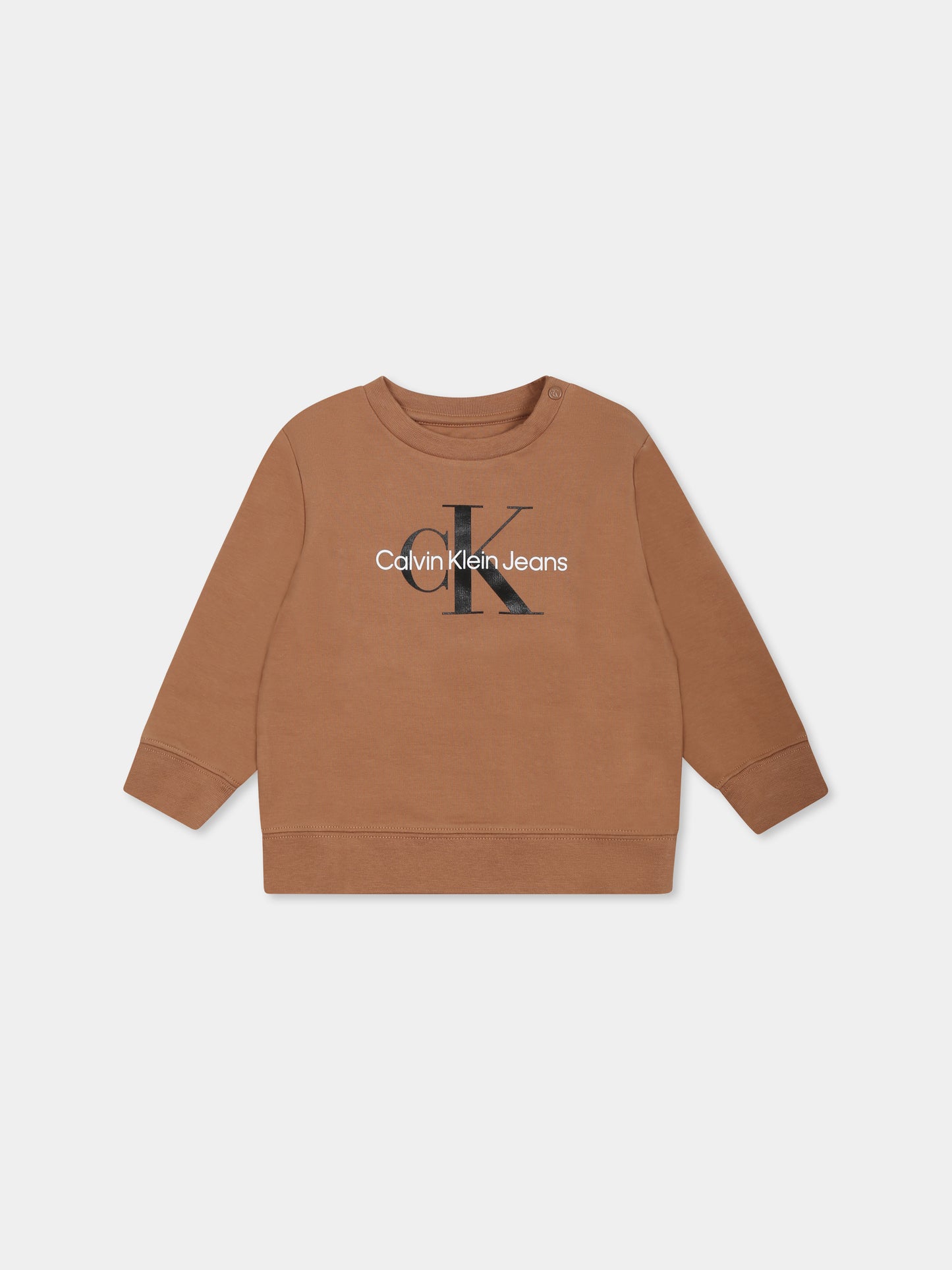 Completo marrone per neonati con logo,Calvin Klein Kids,24F CKIN0IN00011J IN0IN00011 GU1