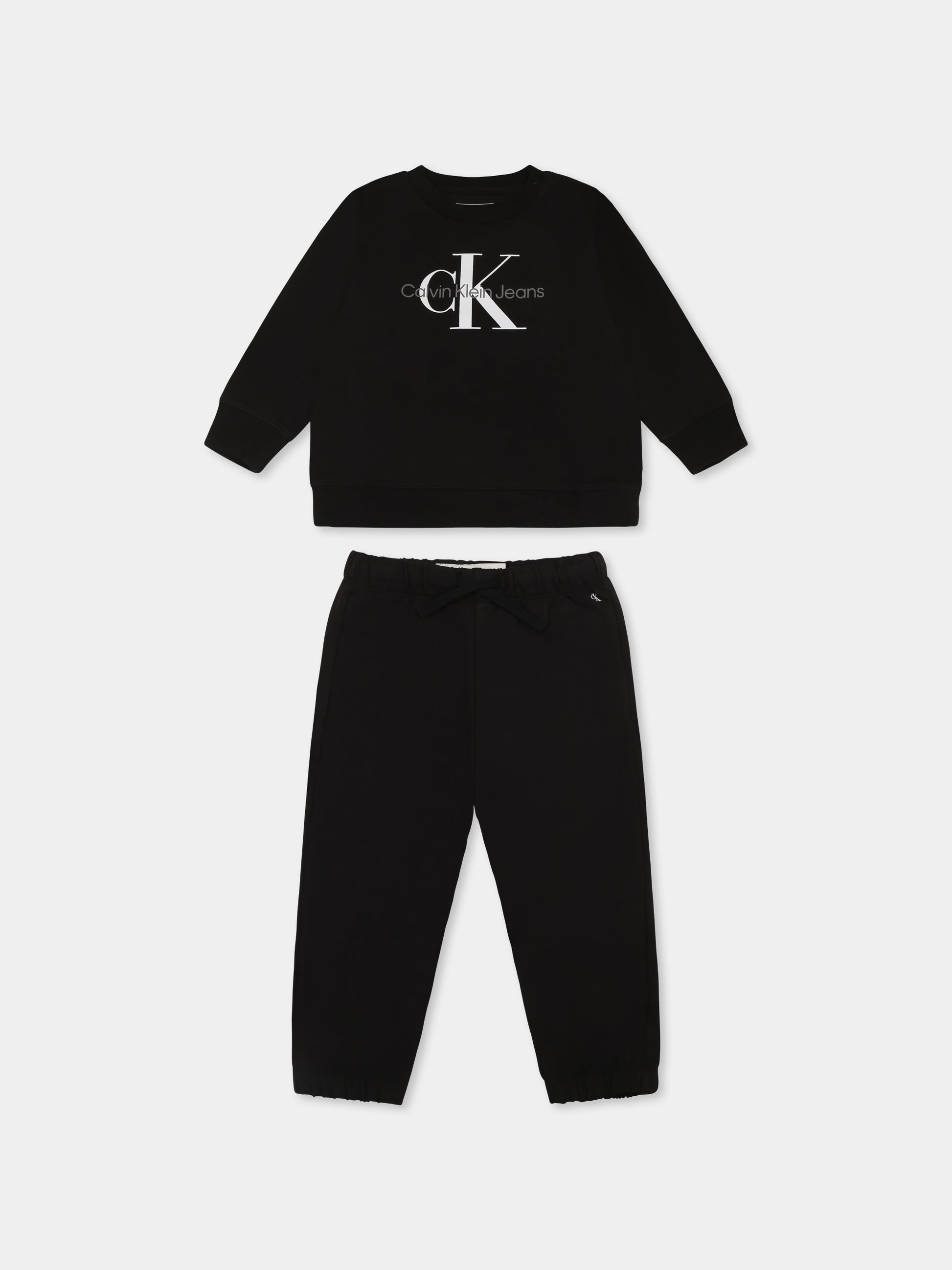 Completo nero per neonati con logo,Calvin Klein Kids,24F CKIN0IN00017J IN0IN00017 BEH