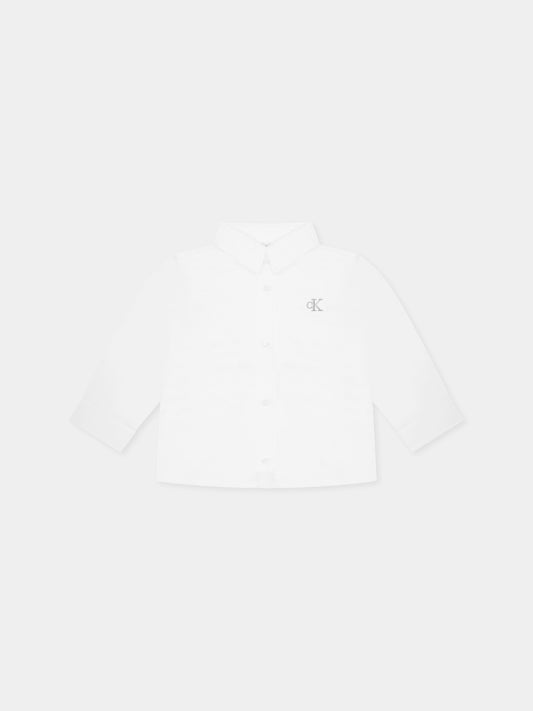 Camicia bianca per neonato con logo,Calvin Klein Kids,24F CKIN0IN00289J IN0IN00289 YAF