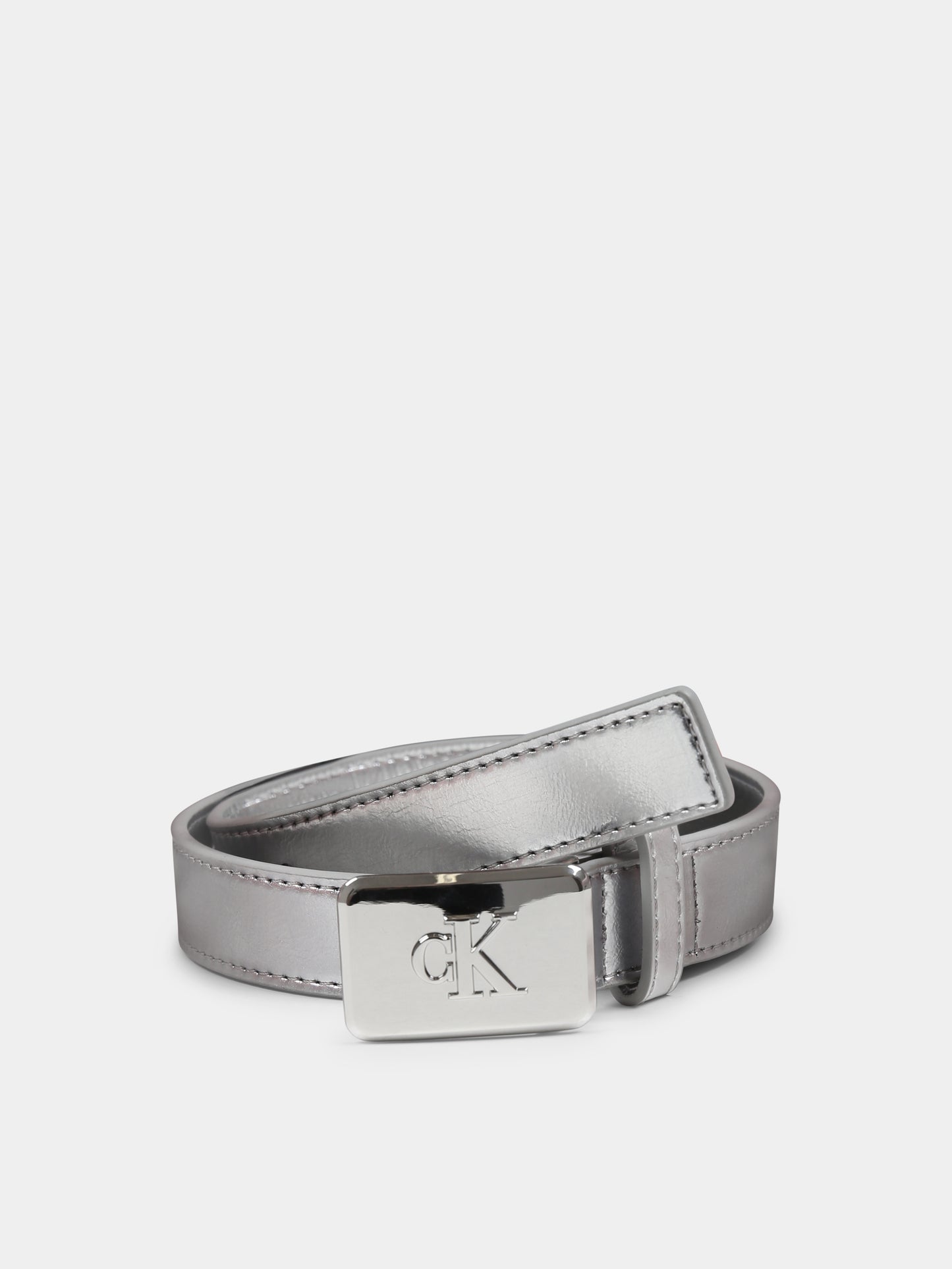Cintura argento per bambina con logo,Calvin Klein Kids,24F CKIU0IU00666 IU0IU00666 0IV
