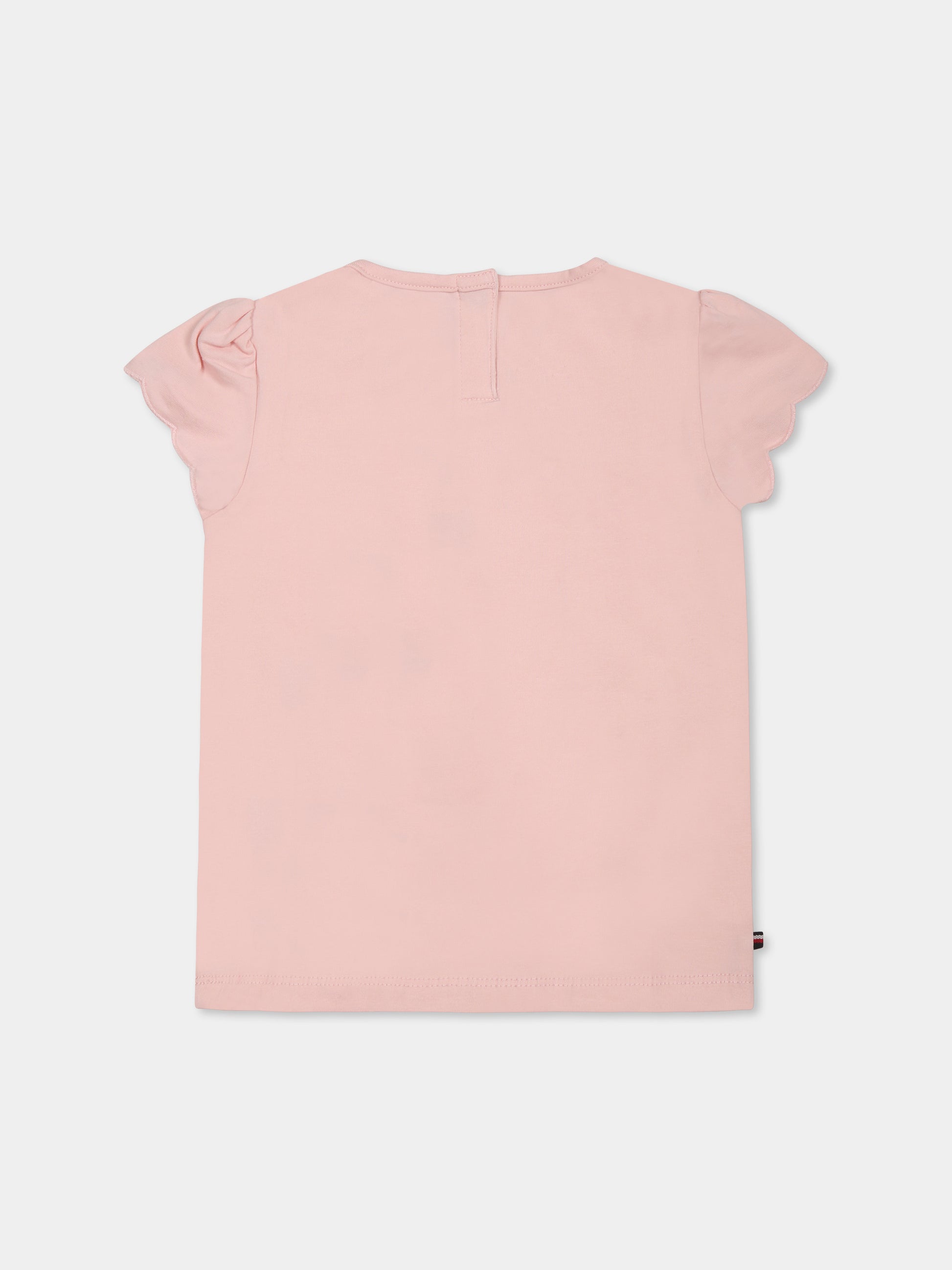 T-shirt rosa per neonata co logo,Tommy Hilfiger Junior,24F THKN0KN01963J KN0KN01963 TH3