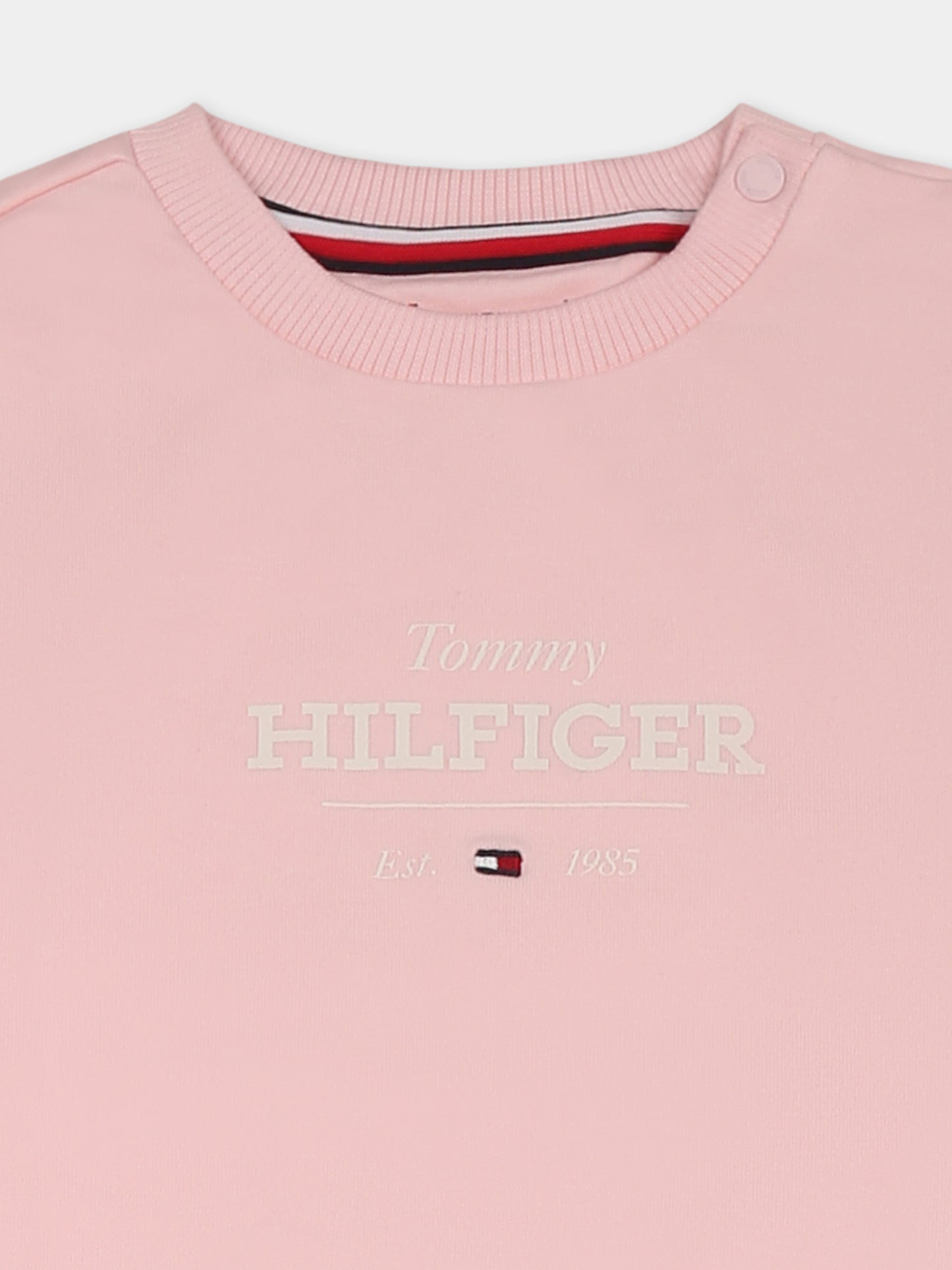 Pink suit for baby girl with logo