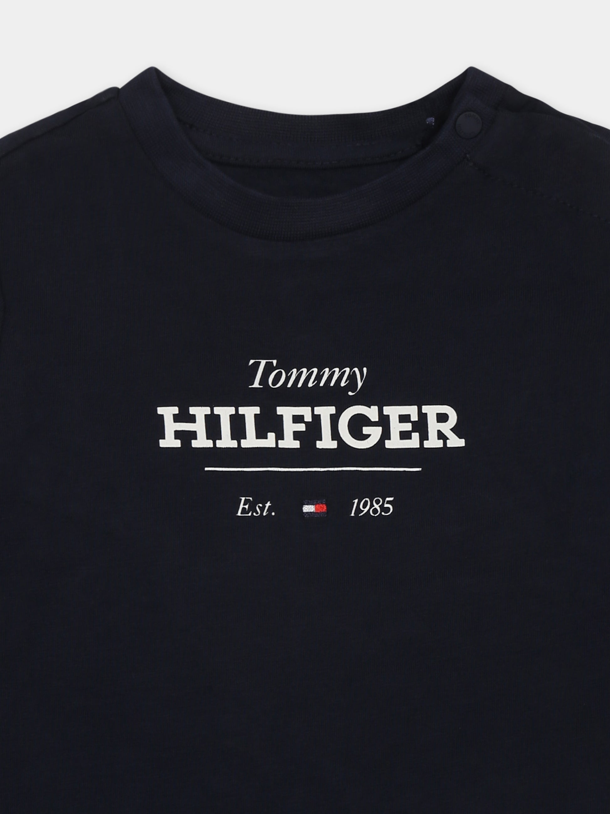 T-shirt blu per neonati con logo,Tommy Hilfiger Junior,24F THKN0KN01965J KN0KN01965 C1G