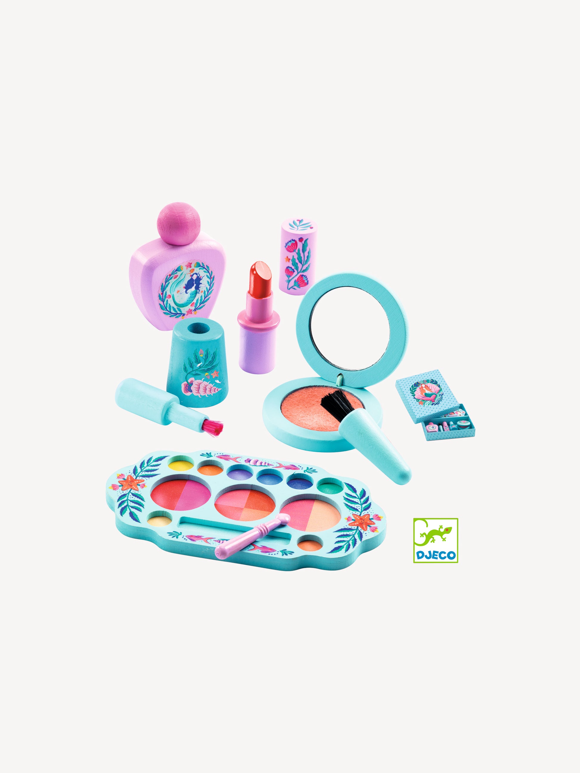 Set make up multicolor per bambina con sirena,Djeco,DJ06689