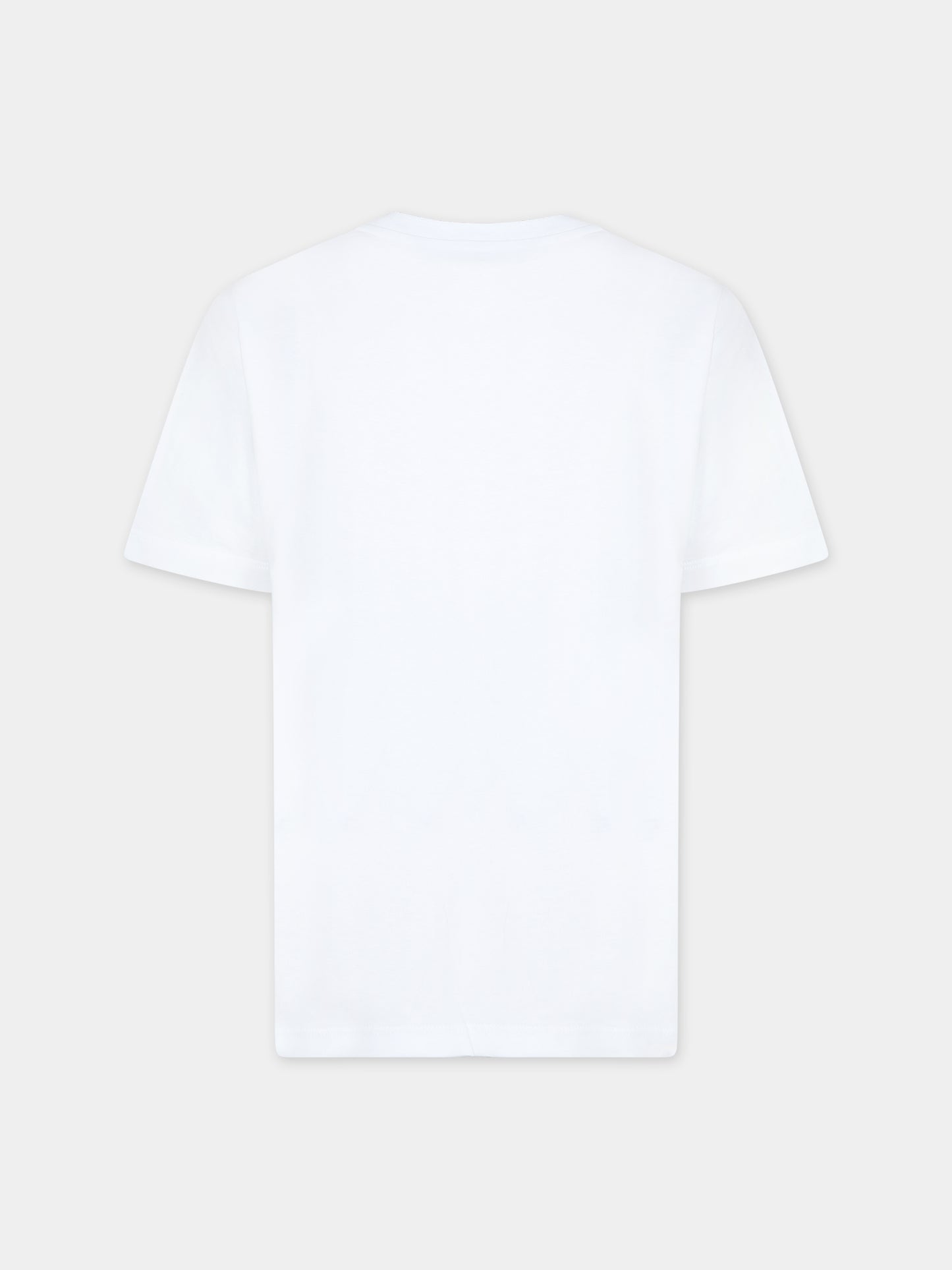 T-shirt bianca per bambini con logo,Msgm Kids,S4MSJUTH010 001