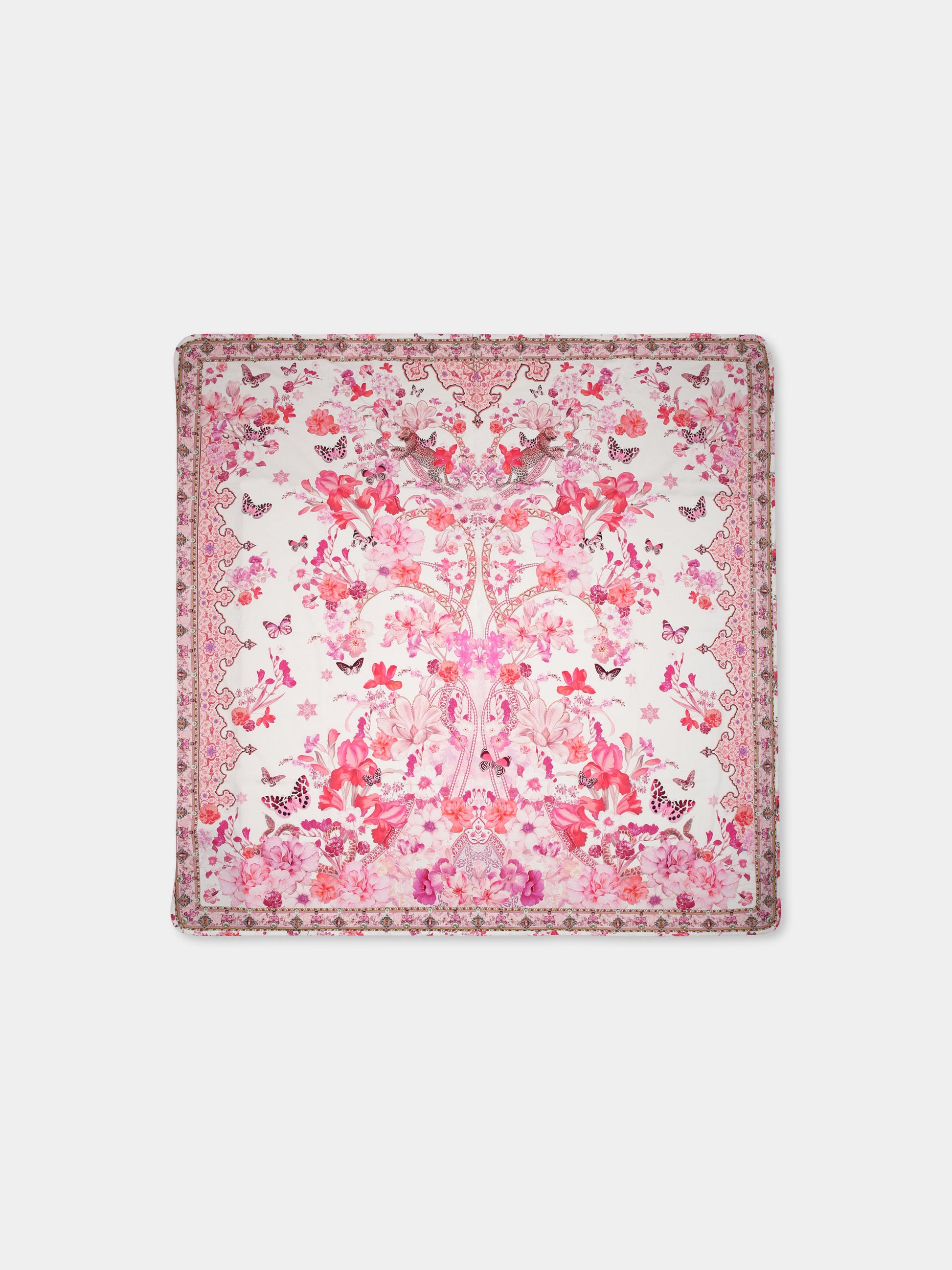 Coperta rosa per neonata con stampa floreale,Camilla,00032548 BOTANOVL